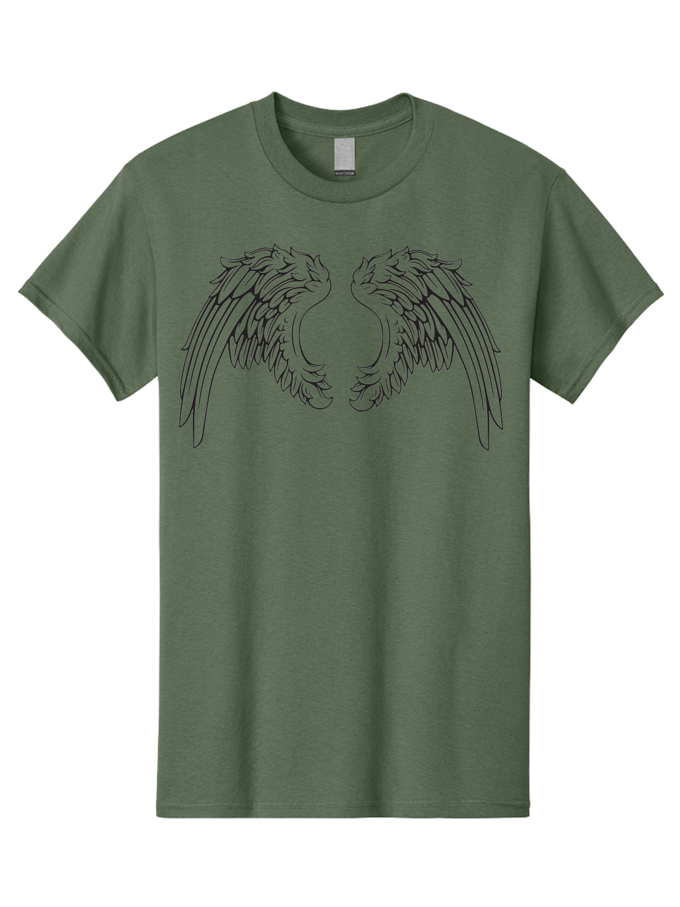 Angel-Wings Men'S Graphic Tee, 100% Cotton, Comfortable Casual Summer Wear, Machine Washable, Angel Wings, Wing Illustration, Feathered Wings, Spiritual Symbolism, Divine Protection, Mystical Art, Wing Design, Ethereal Elegance Aac478