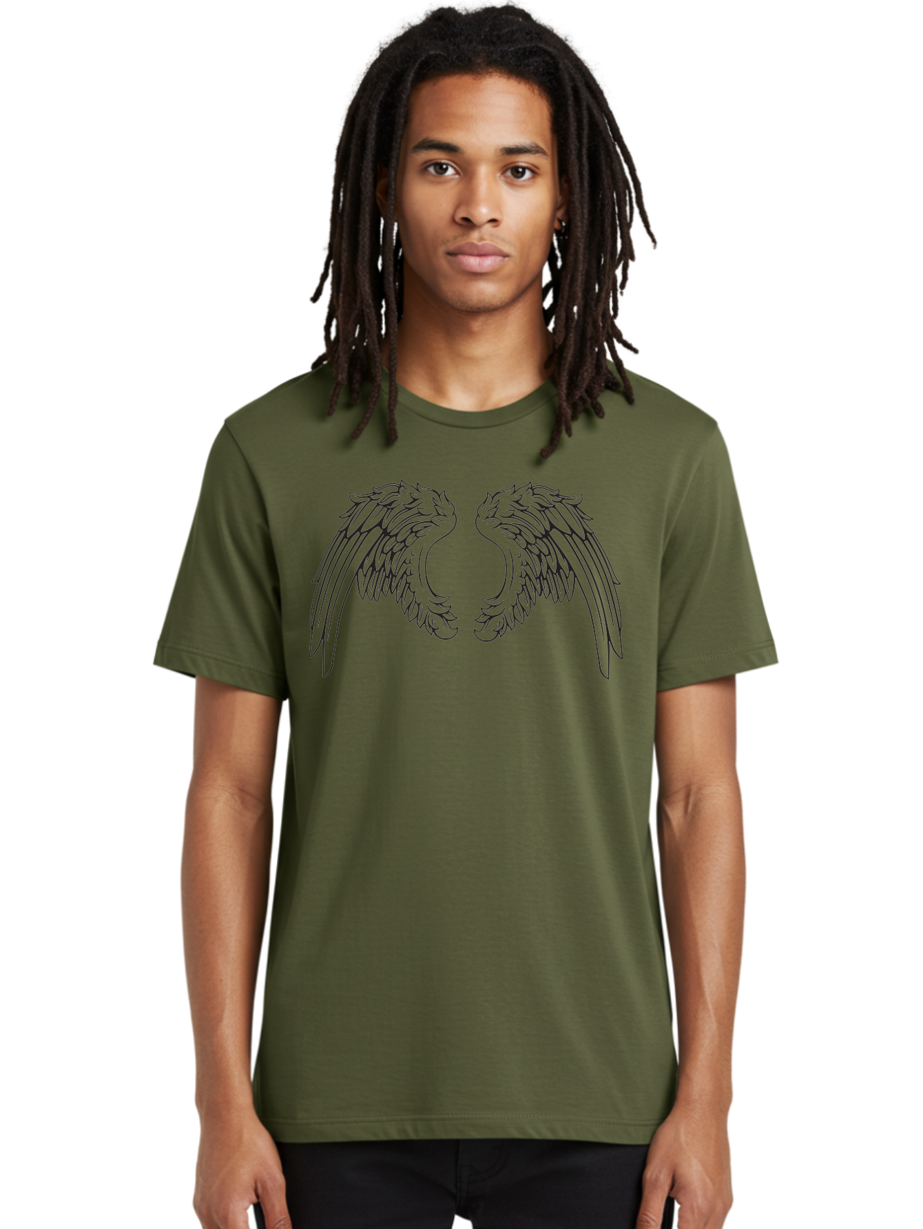 Angel-Wings Men'S Graphic Tee, 100% Cotton, Comfortable Casual Summer Wear, Machine Washable, Angel Wings, Wing Illustration, Feathered Wings, Spiritual Symbolism, Divine Protection, Mystical Art, Wing Design, Ethereal Elegance Aac478
