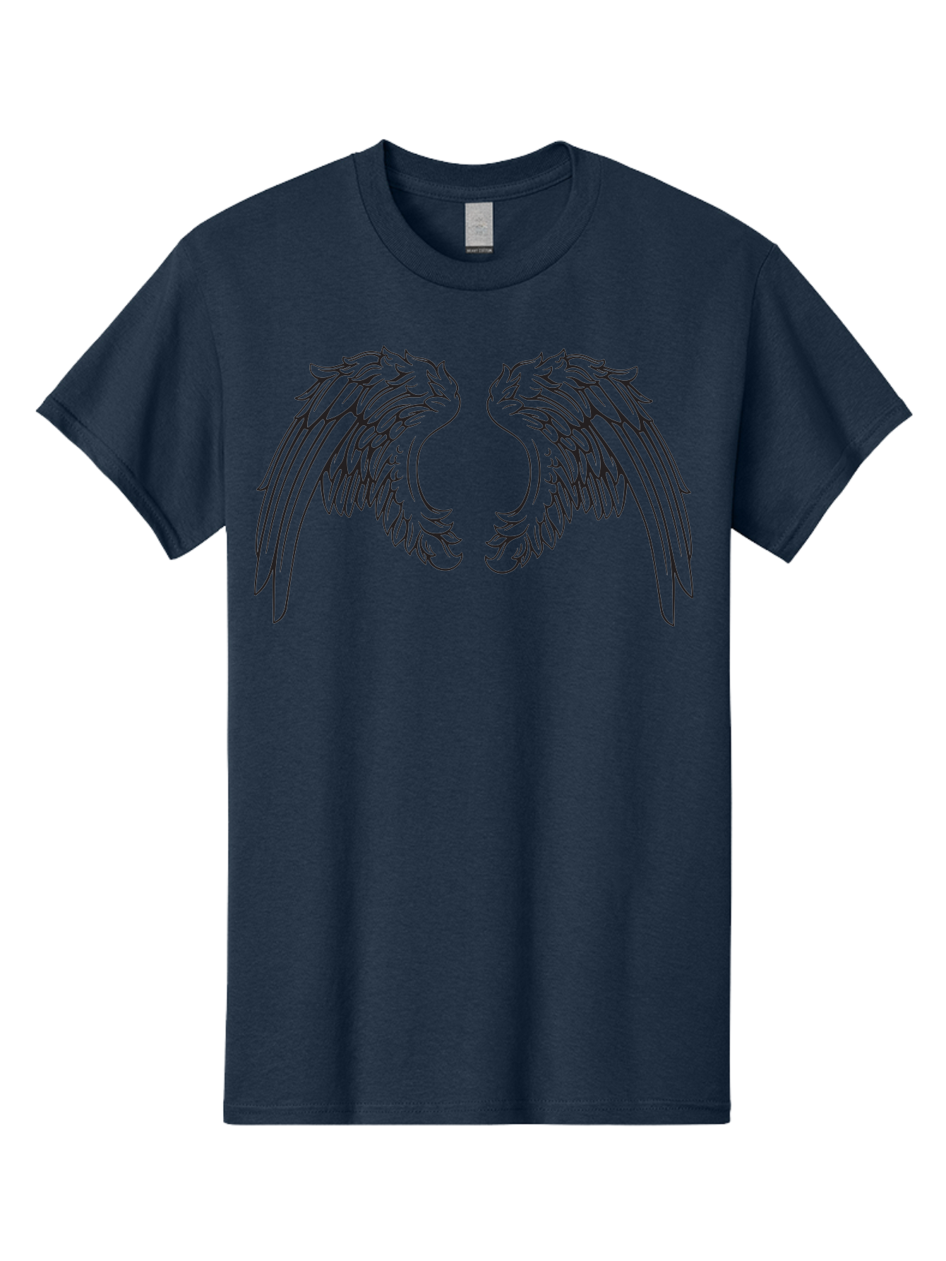 Angel-Wings Men'S Graphic Tee, 100% Cotton, Comfortable Casual Summer Wear, Machine Washable, Angel Wings, Wing Illustration, Feathered Wings, Spiritual Symbolism, Divine Protection, Mystical Art, Wing Design, Ethereal Elegance Aac478