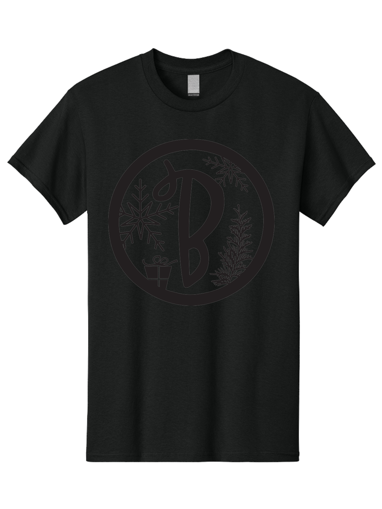 B Men'S Graphic Tee, 100% Cotton, Comfortable Casual Summer Wear, Machine Washable, Christmas Gift, Snowflake, Festive Decorations, Holly Leaves, Holiday Season, Winter Wonderland, Winter Holidays, Gift Box, Christmas Theme Aac484