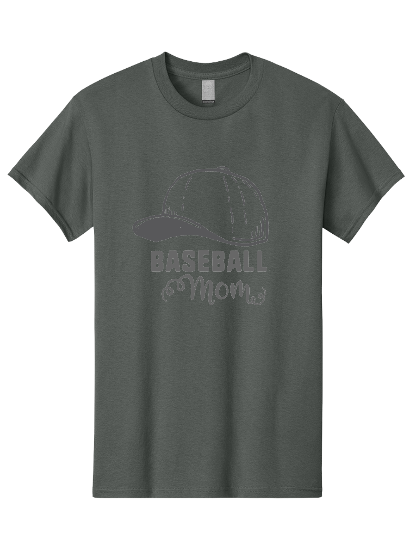 Baseball-Mom Men'S Graphic Tee, 100% Cotton, Comfortable Casual Summer Wear, Machine Washable, Baseball Mom, Mother'S Day Gift, Sports Mom, Baseball Hat, Mom'S Day Idea, Youth Baseball, Purple Text, Gray Hat, Sports Apparel Aac488