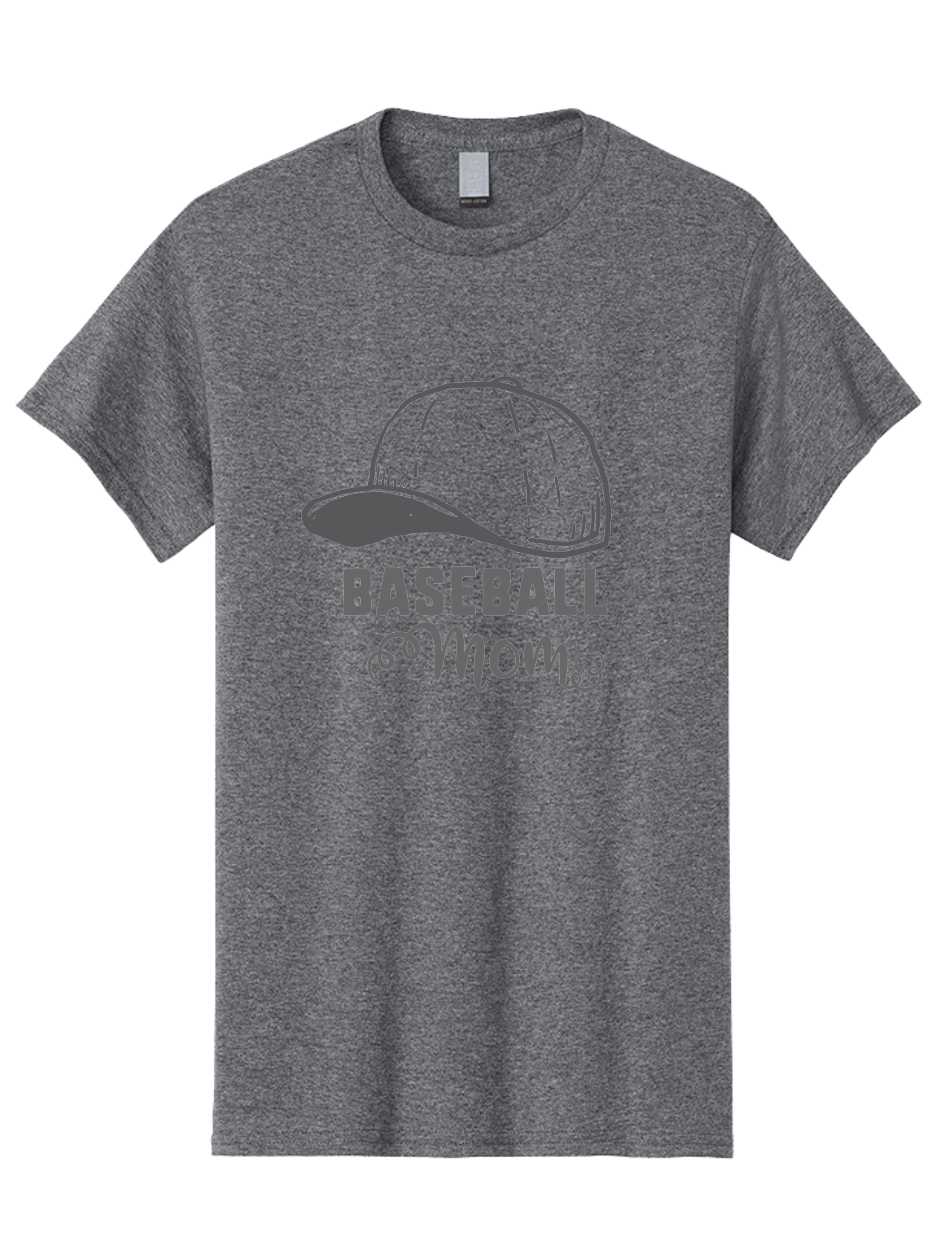 Baseball-Mom Men'S Graphic Tee, 100% Cotton, Comfortable Casual Summer Wear, Machine Washable, Baseball Mom, Mother'S Day Gift, Sports Mom, Baseball Hat, Mom'S Day Idea, Youth Baseball, Purple Text, Gray Hat, Sports Apparel Aac488