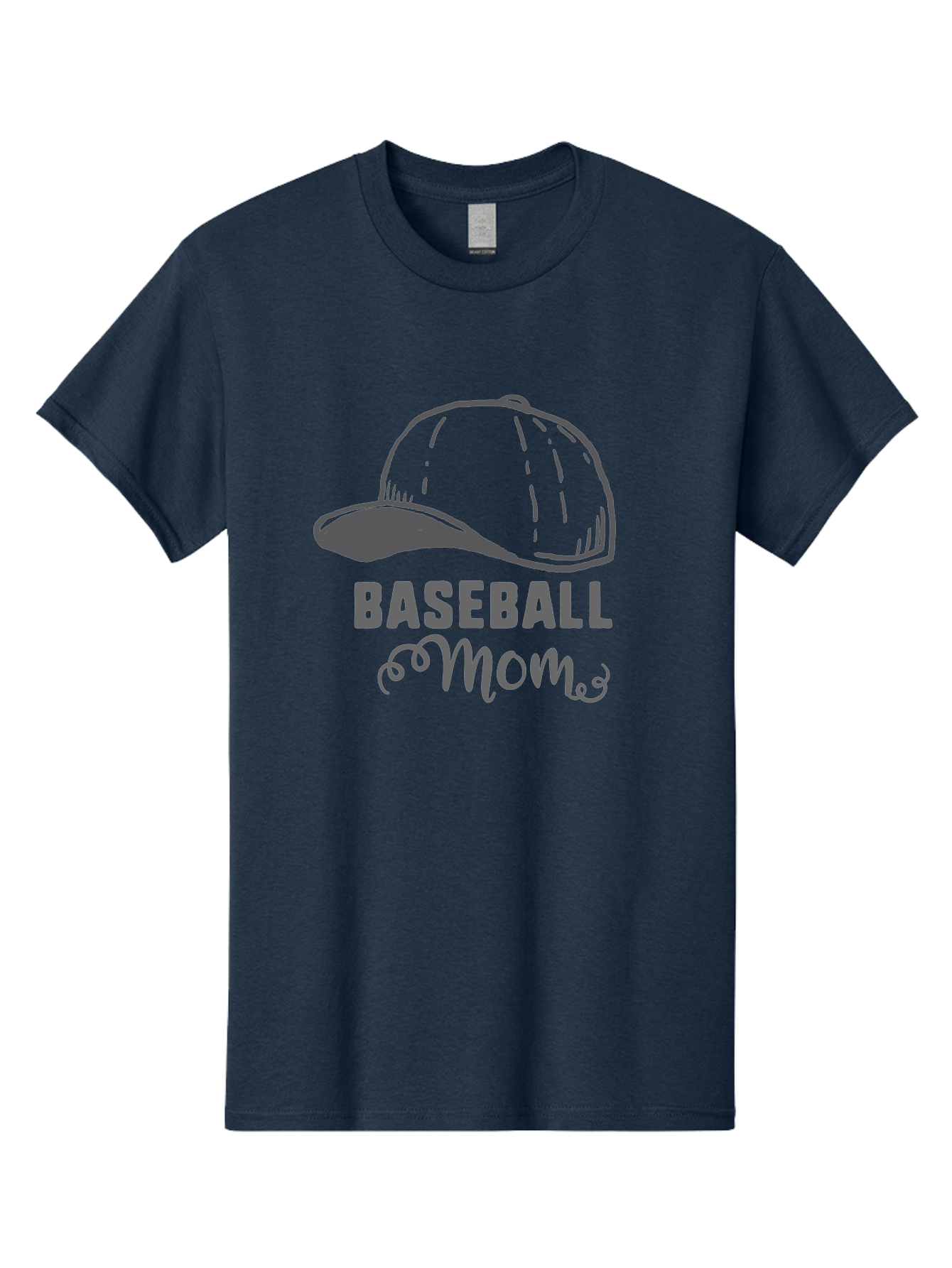 Baseball-Mom Men'S Graphic Tee, 100% Cotton, Comfortable Casual Summer Wear, Machine Washable, Baseball Mom, Mother'S Day Gift, Sports Mom, Baseball Hat, Mom'S Day Idea, Youth Baseball, Purple Text, Gray Hat, Sports Apparel Aac488