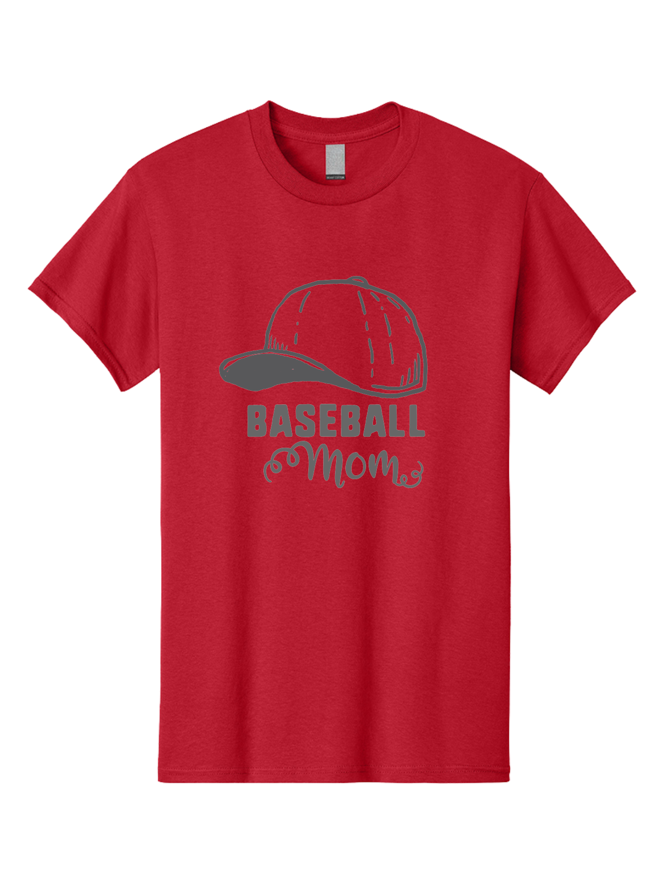 Baseball-Mom Men'S Graphic Tee, 100% Cotton, Comfortable Casual Summer Wear, Machine Washable, Baseball Mom, Mother'S Day Gift, Sports Mom, Baseball Hat, Mom'S Day Idea, Youth Baseball, Purple Text, Gray Hat, Sports Apparel Aac488