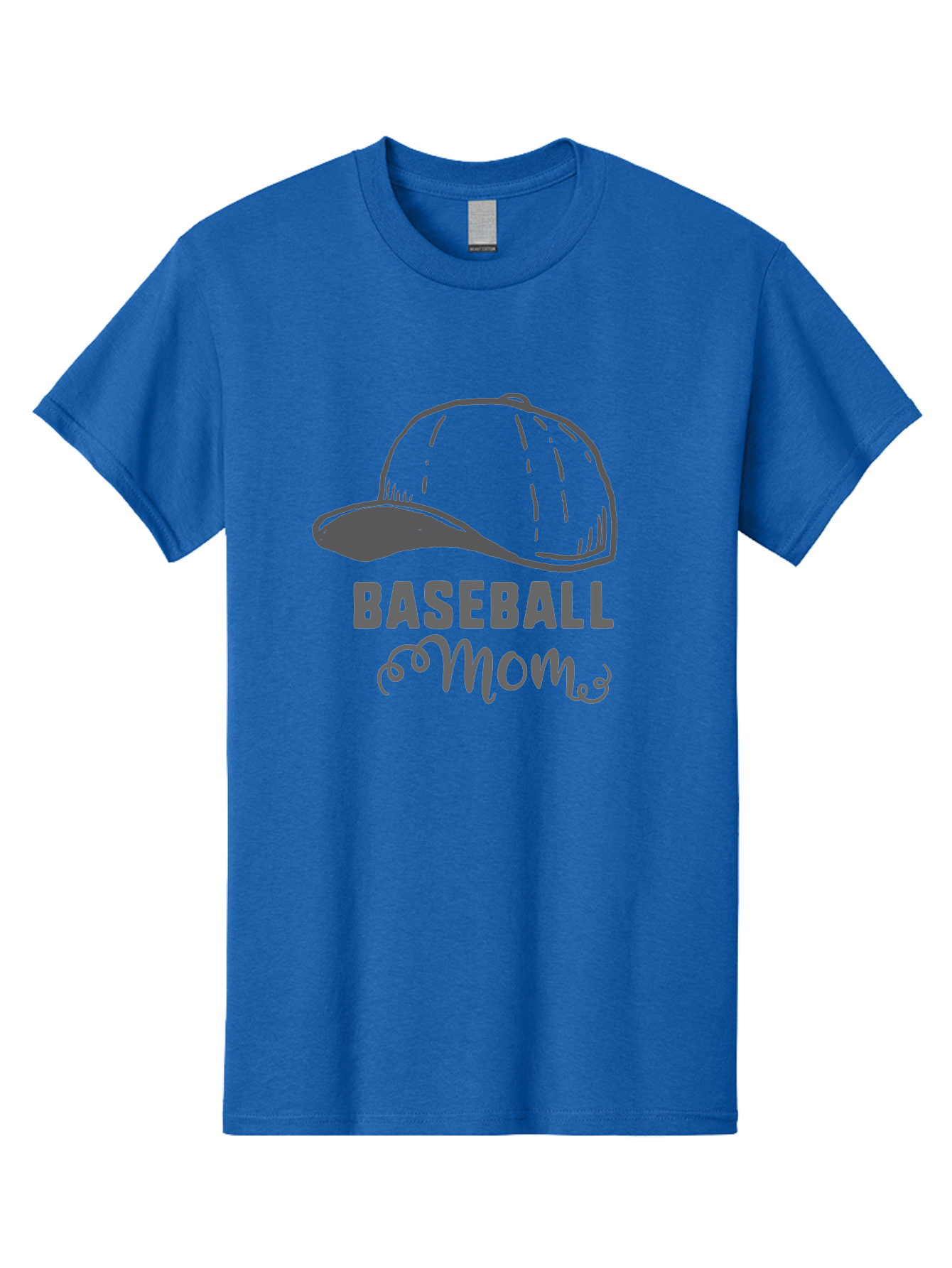 Baseball-Mom Men'S Graphic Tee, 100% Cotton, Comfortable Casual Summer Wear, Machine Washable, Baseball Mom, Mother'S Day Gift, Sports Mom, Baseball Hat, Mom'S Day Idea, Youth Baseball, Purple Text, Gray Hat, Sports Apparel Aac488