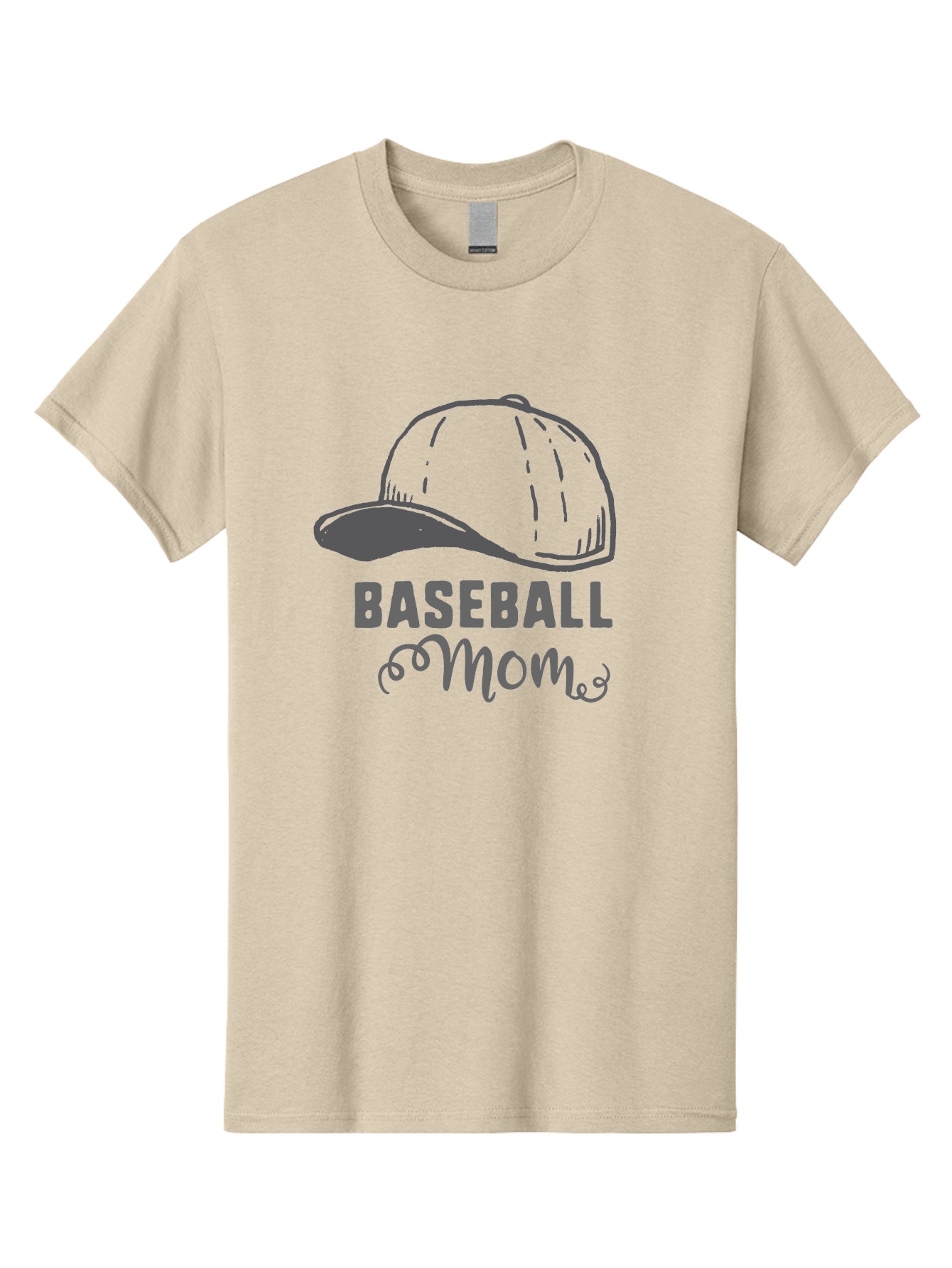Baseball-Mom Men'S Graphic Tee, 100% Cotton, Comfortable Casual Summer Wear, Machine Washable, Baseball Mom, Mother'S Day Gift, Sports Mom, Baseball Hat, Mom'S Day Idea, Youth Baseball, Purple Text, Gray Hat, Sports Apparel Aac488