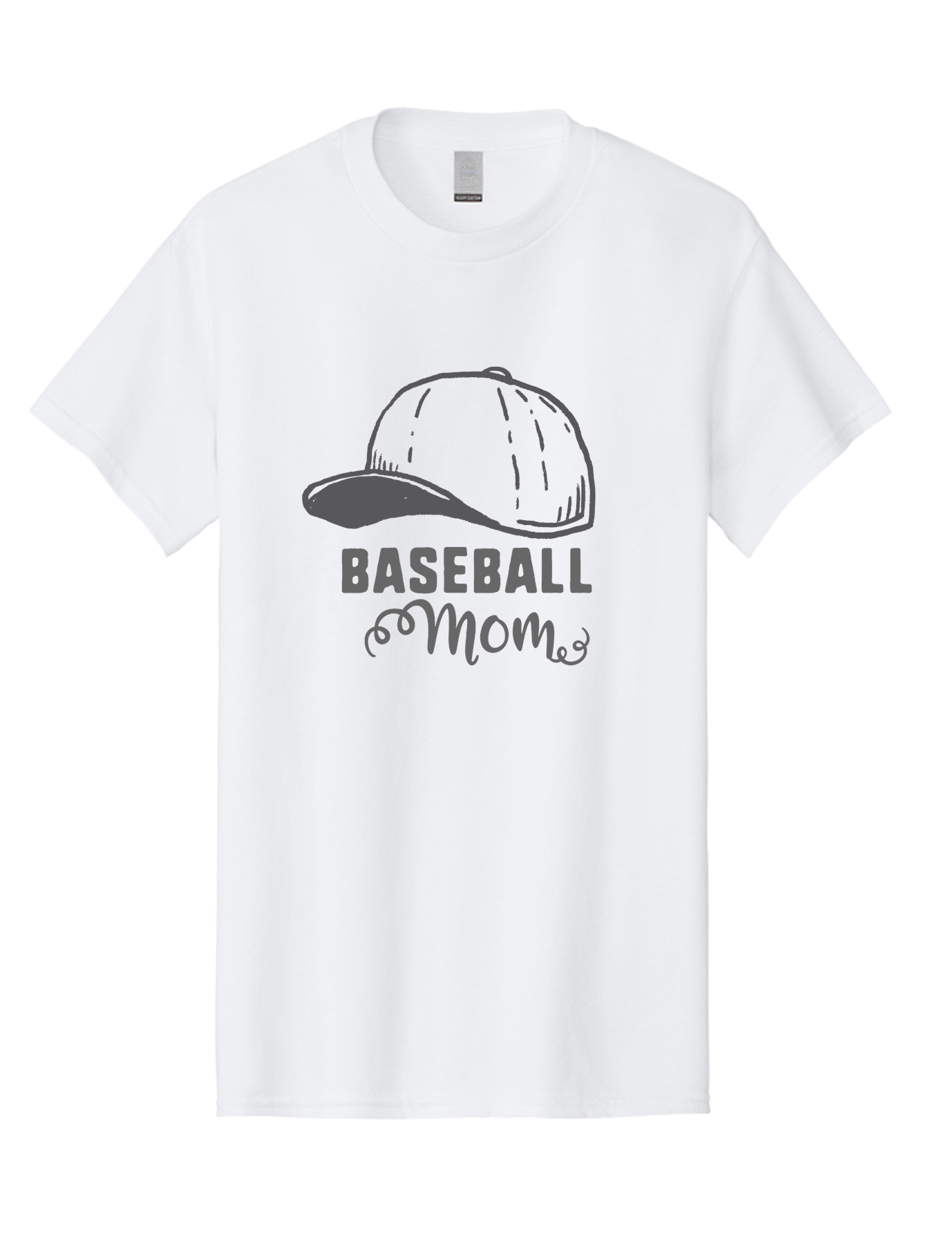 Baseball-Mom Men'S Graphic Tee, 100% Cotton, Comfortable Casual Summer Wear, Machine Washable, Baseball Mom, Mother'S Day Gift, Sports Mom, Baseball Hat, Mom'S Day Idea, Youth Baseball, Purple Text, Gray Hat, Sports Apparel Aac488