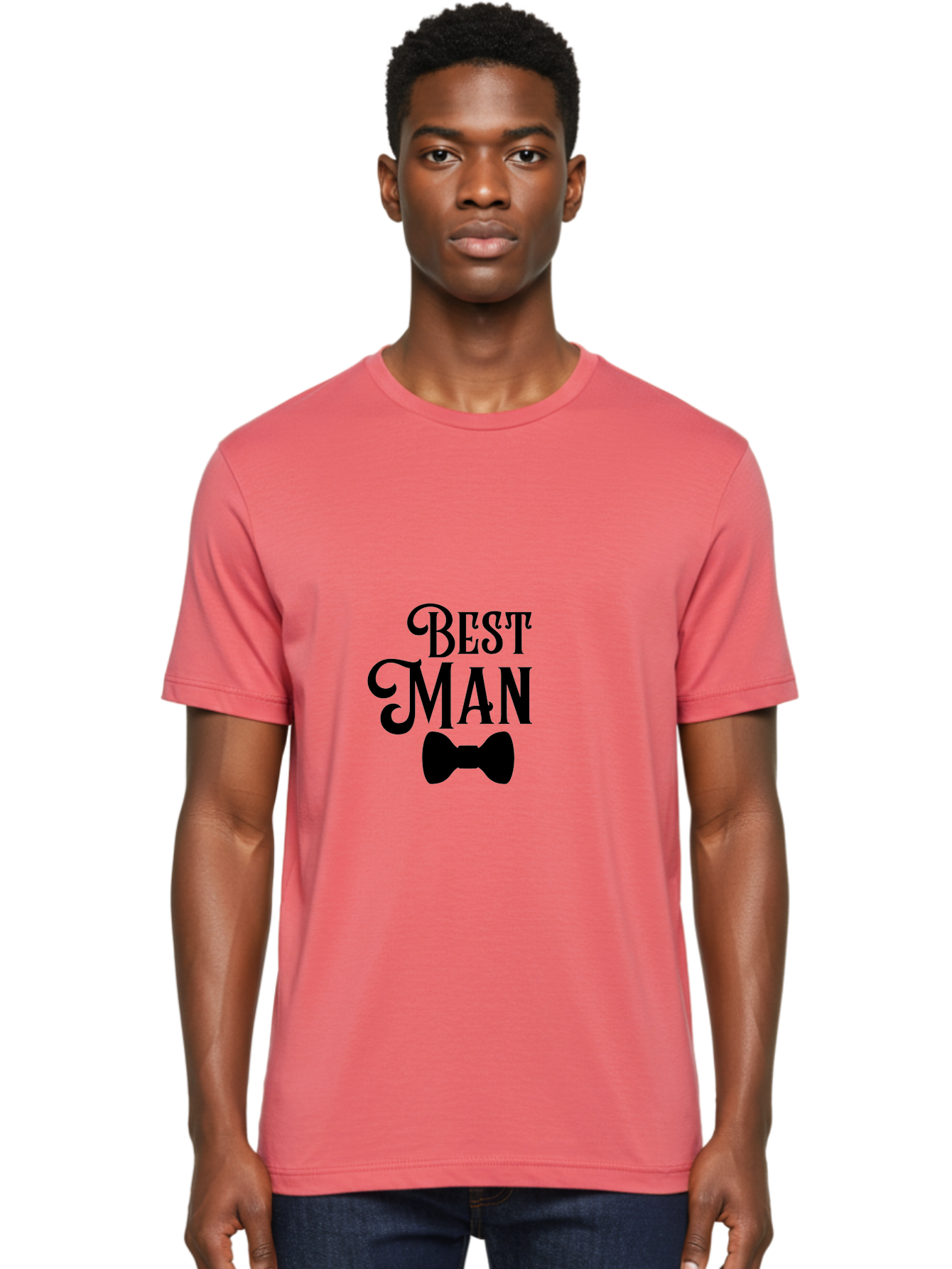 Best-Man Men'S Graphic Tee, 100% Cotton, Comfortable Casual Summer Wear, Machine Washable, Best Man, Bow Tie, Wedding Party, Formal Wear, Stylish Accessories, Men'S Fashion, Groomsman Aac511