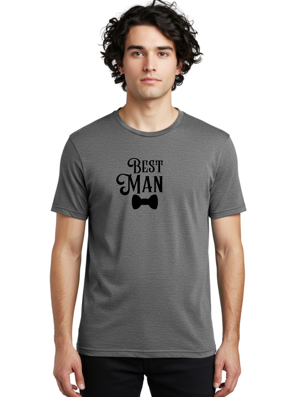 Best-Man Men'S Graphic Tee, 100% Cotton, Comfortable Casual Summer Wear, Machine Washable, Best Man, Bow Tie, Wedding Party, Formal Wear, Stylish Accessories, Men'S Fashion, Groomsman Aac511