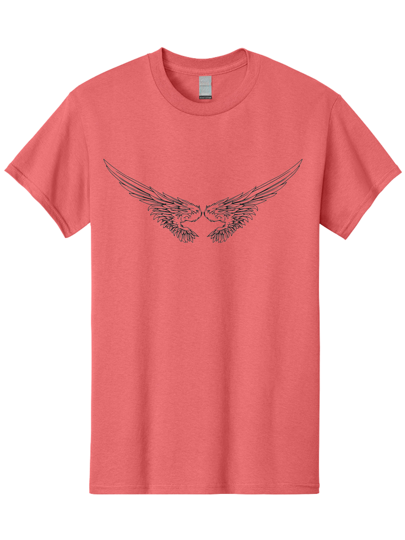Bird-Wings Men'S Graphic Tee, 100% Cotton, Comfortable Casual Summer Wear, Machine Washable, Angel Wings, Wing Illustration, Bird Wings, Feathered Wings, Spiritual Symbol, Divine Protection, Symbolic Art, Mystical Design, Elegant Line Art, Aac514