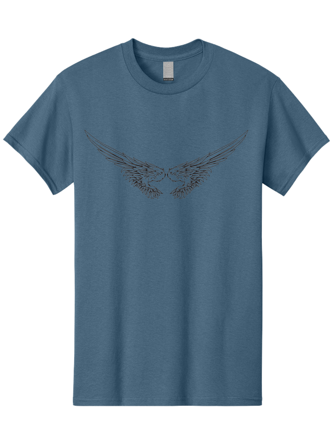 Bird-Wings Men'S Graphic Tee, 100% Cotton, Comfortable Casual Summer Wear, Machine Washable, Angel Wings, Wing Illustration, Bird Wings, Feathered Wings, Spiritual Symbol, Divine Protection, Symbolic Art, Mystical Design, Elegant Line Art, Aac514