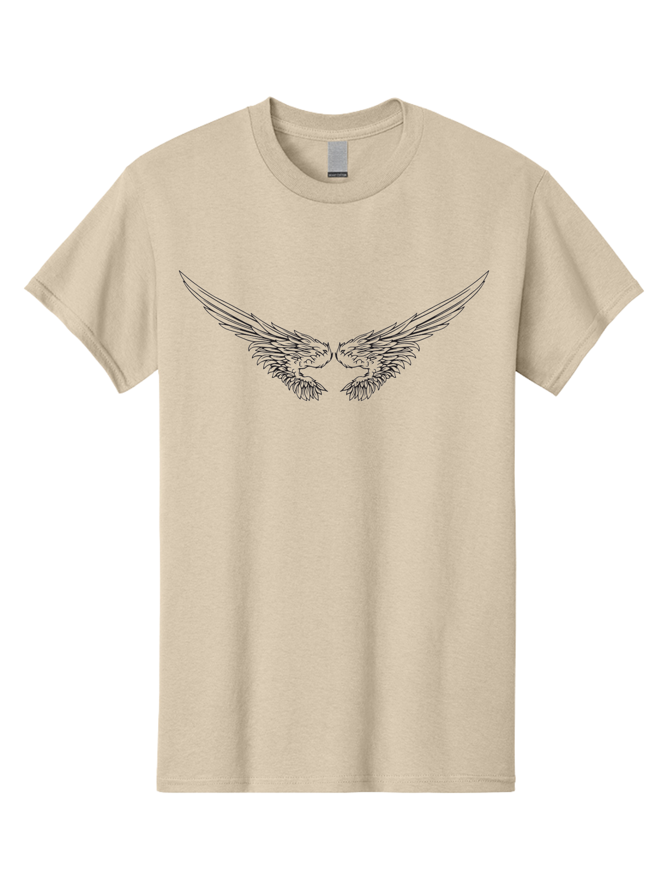Bird-Wings Men'S Graphic Tee, 100% Cotton, Comfortable Casual Summer Wear, Machine Washable, Angel Wings, Wing Illustration, Bird Wings, Feathered Wings, Spiritual Symbol, Divine Protection, Symbolic Art, Mystical Design, Elegant Line Art, Aac514