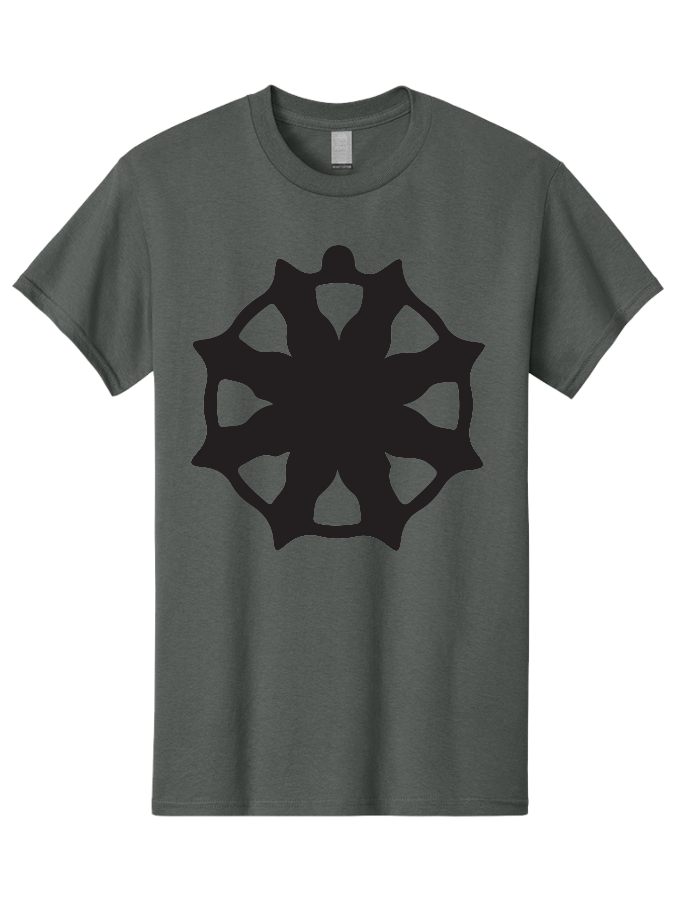 Black-Abstract-Symbol Men'S Graphic Tee, 100% Cotton, Comfortable Casual Summer Wear, Machine Washable, Asterisk Symbol, Star Shape, Geometric Pattern, Abstract Design, Symmetrical Shape, Black Silhouette Aac516