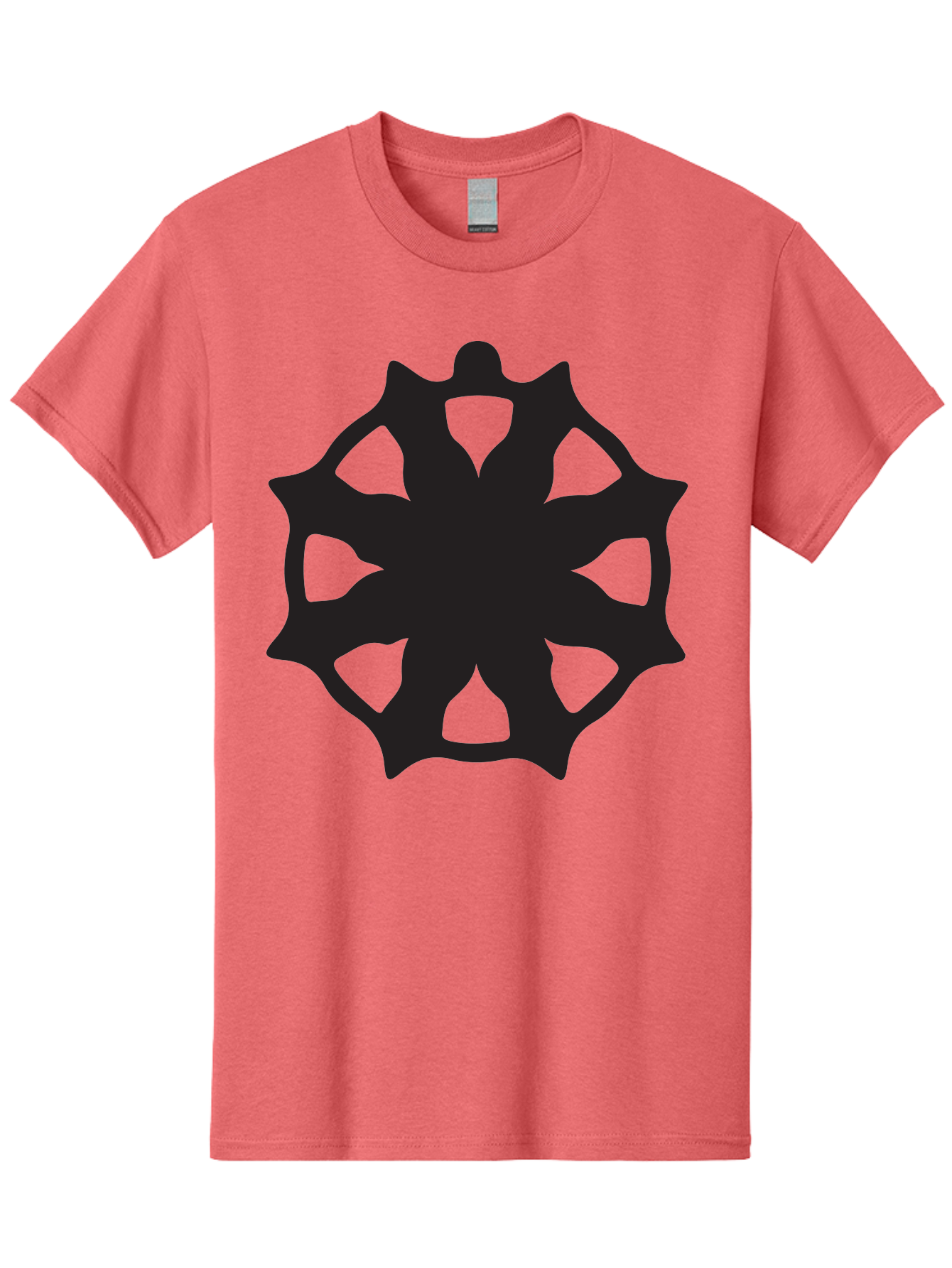 Black-Abstract-Symbol Men'S Graphic Tee, 100% Cotton, Comfortable Casual Summer Wear, Machine Washable, Asterisk Symbol, Star Shape, Geometric Pattern, Abstract Design, Symmetrical Shape, Black Silhouette Aac516