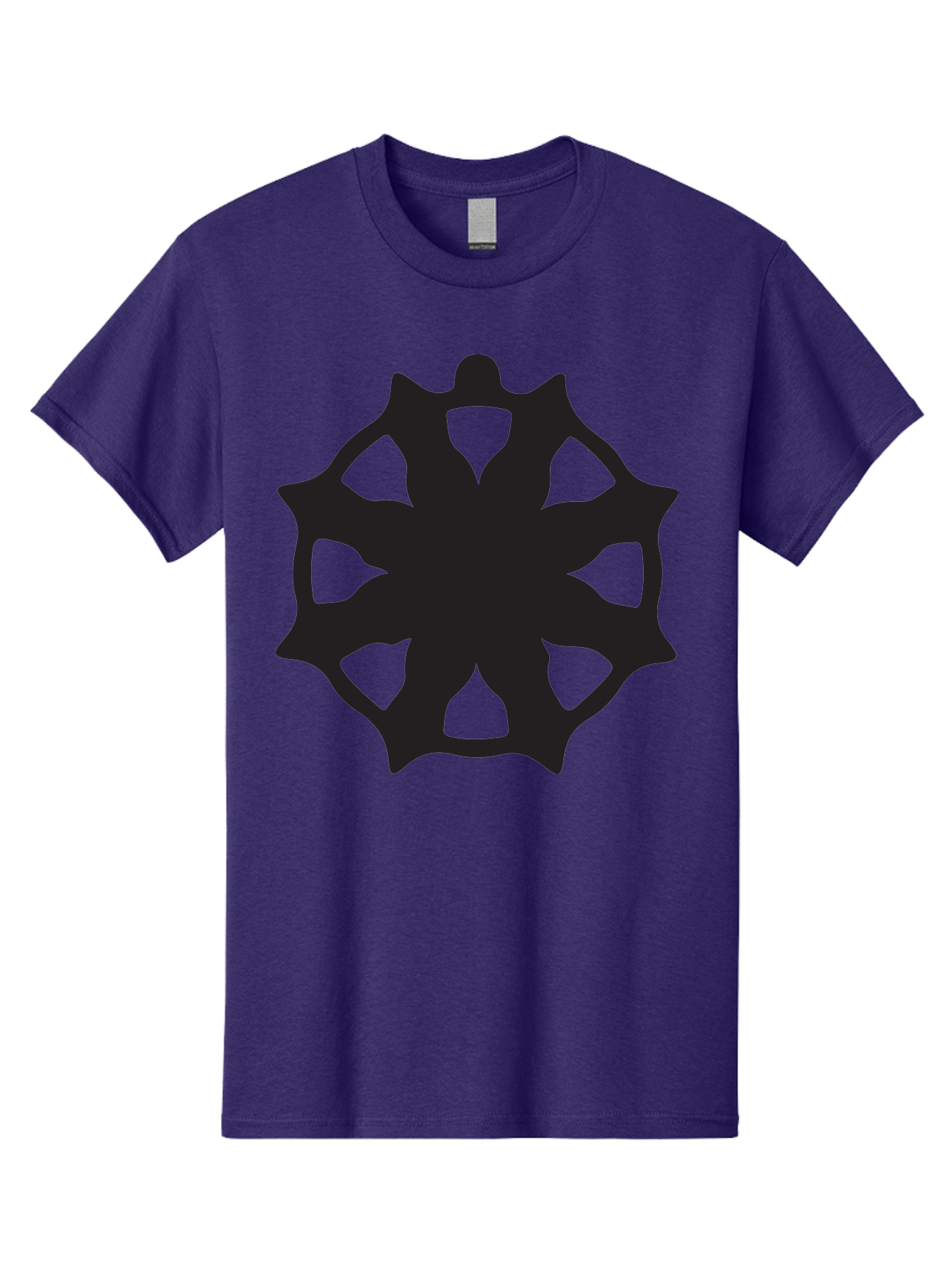 Black-Abstract-Symbol Men'S Graphic Tee, 100% Cotton, Comfortable Casual Summer Wear, Machine Washable, Asterisk Symbol, Star Shape, Geometric Pattern, Abstract Design, Symmetrical Shape, Black Silhouette Aac516