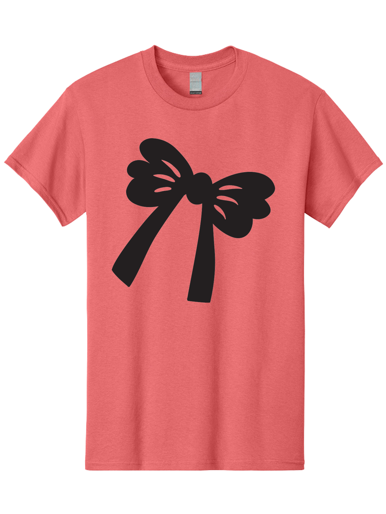 Black-Bow Men'S Graphic Tee, 100% Cotton, Comfortable Casual Summer Wear, Machine Washable, Black Bow Ribbon, Elegant Design, Minimalist Style, Decorative Element, Gift Wrapping, Fashion Accessory, Simple Graphics Aac517