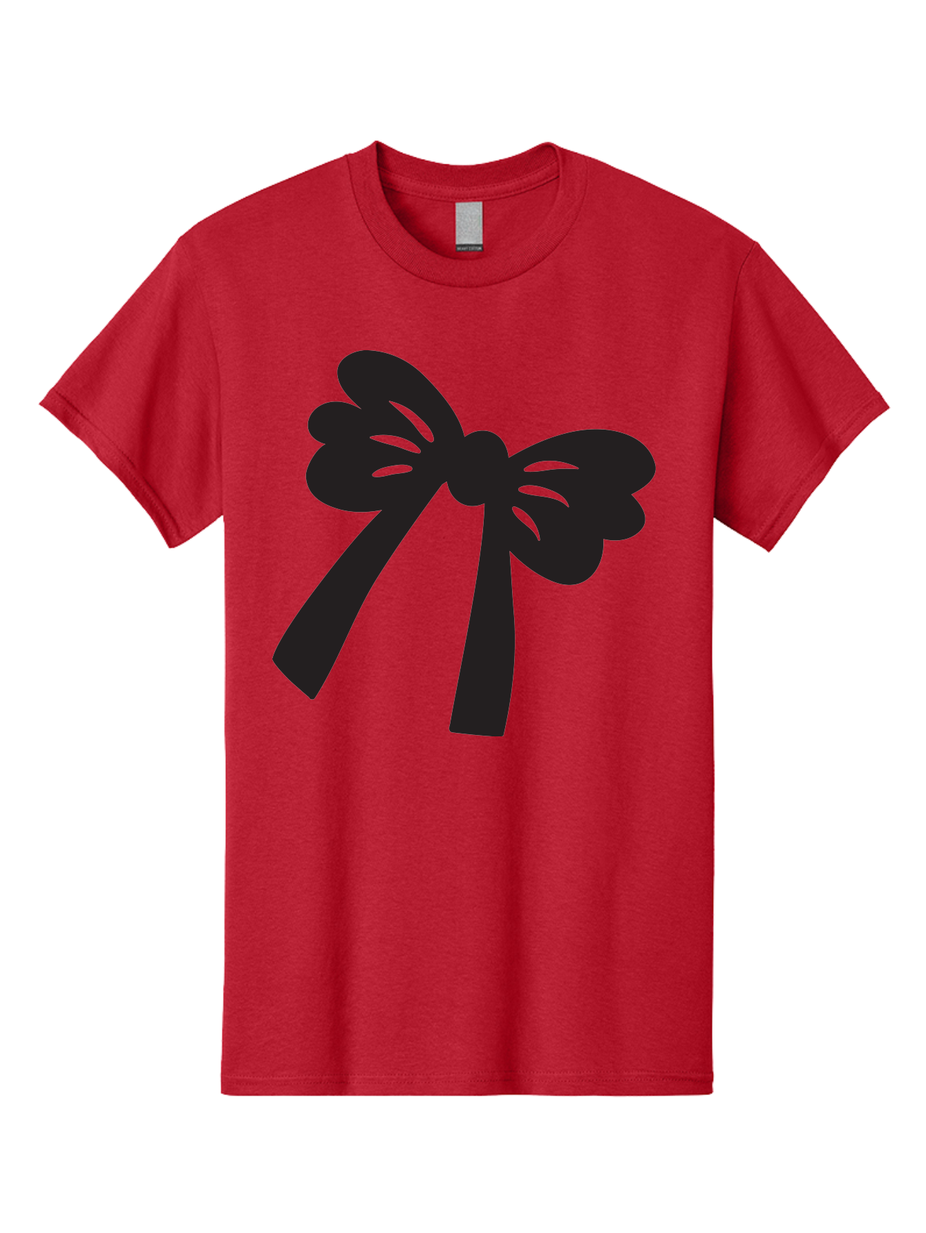 Black-Bow Men'S Graphic Tee, 100% Cotton, Comfortable Casual Summer Wear, Machine Washable, Black Bow Ribbon, Elegant Design, Minimalist Style, Decorative Element, Gift Wrapping, Fashion Accessory, Simple Graphics Aac517