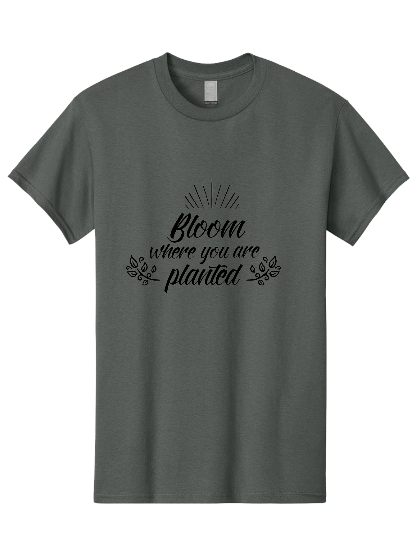 Bloom-Where-You-Are-Planted Men'S Graphic Tee, 100% Cotton, Comfortable Casual Summer Wear, Machine Washable, Inspirational Quote, Motivational Phrase, Blooming Flowers, Growth Mindset, Positive Vibes, Floral Design, Typography Art, Aac532