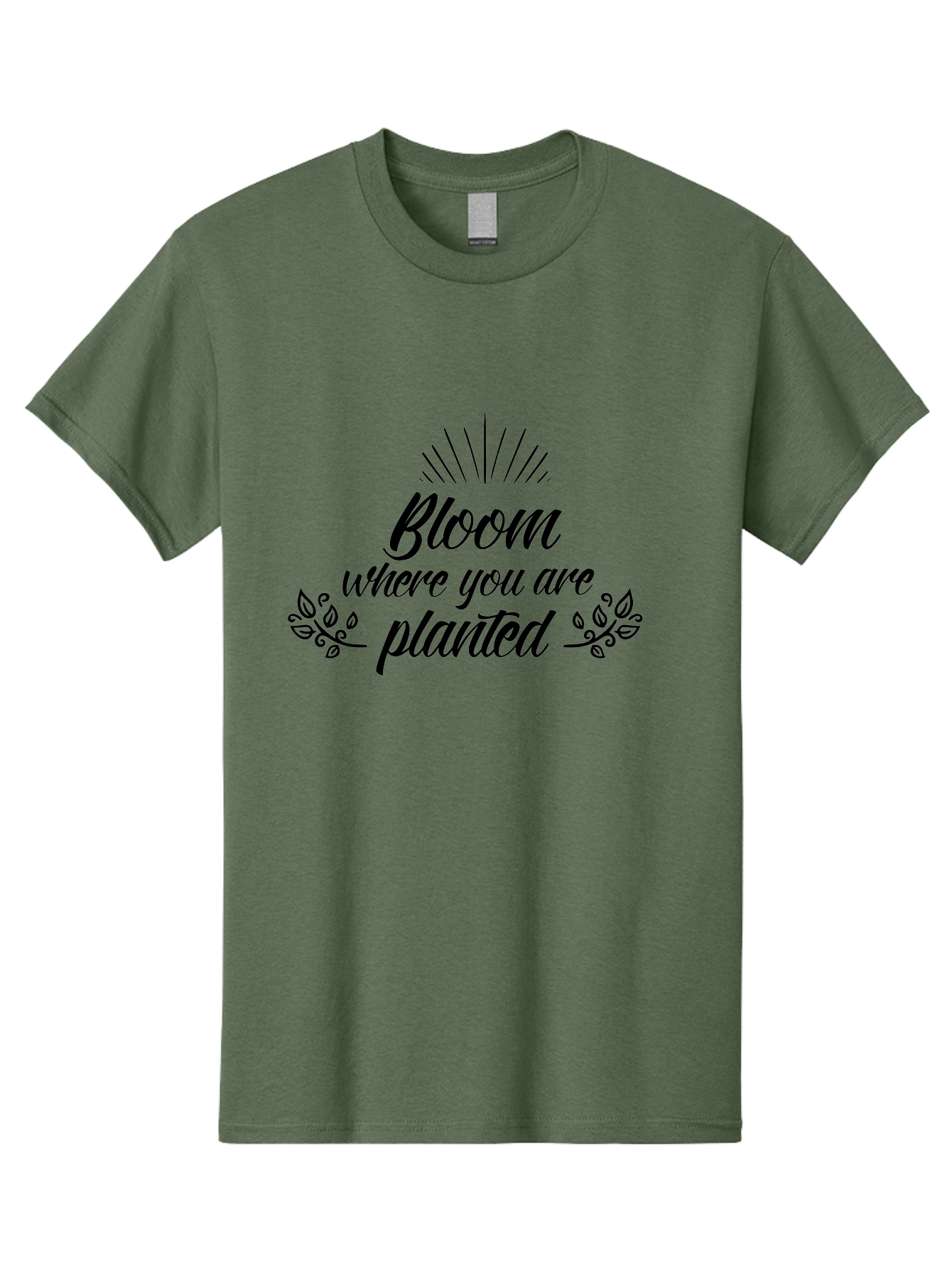 Bloom-Where-You-Are-Planted Men'S Graphic Tee, 100% Cotton, Comfortable Casual Summer Wear, Machine Washable, Inspirational Quote, Motivational Phrase, Blooming Flowers, Growth Mindset, Positive Vibes, Floral Design, Typography Art, Aac532