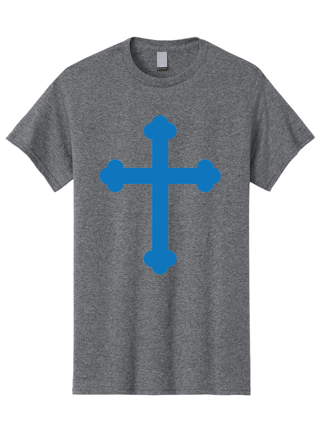 Blue-Cross Men'S Graphic Tee, 100% Cotton, Comfortable Casual Summer Wear, Machine Washable, Blue Cross, Heraldic Symbol, Christian Cross, Potent Cross, Symbolic Imagery, Faith Representation, Graphic Design Element, Symbolic Graphic Aac534