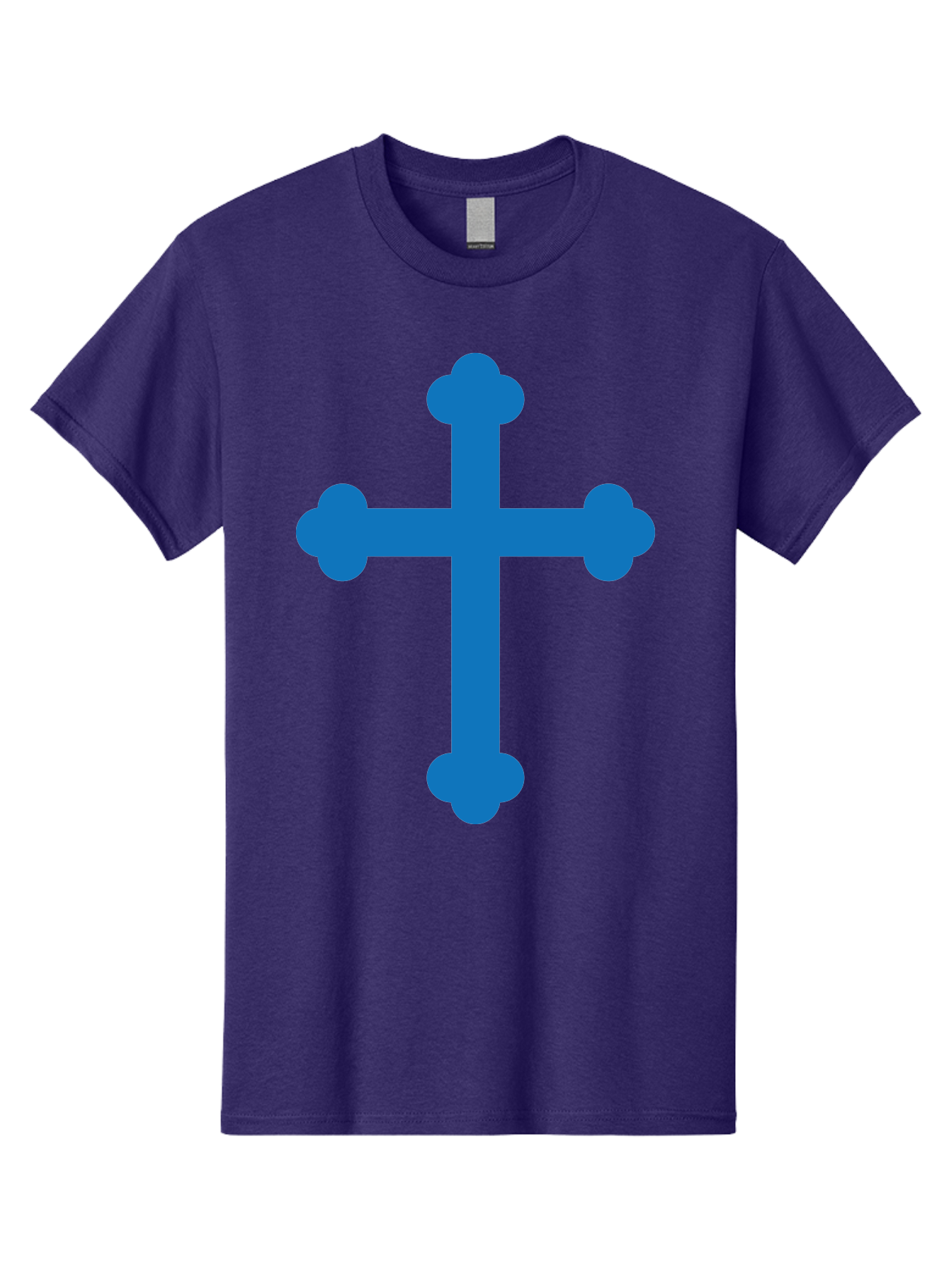 Blue-Cross Men'S Graphic Tee, 100% Cotton, Comfortable Casual Summer Wear, Machine Washable, Blue Cross, Heraldic Symbol, Christian Cross, Potent Cross, Symbolic Imagery, Faith Representation, Graphic Design Element, Symbolic Graphic Aac534