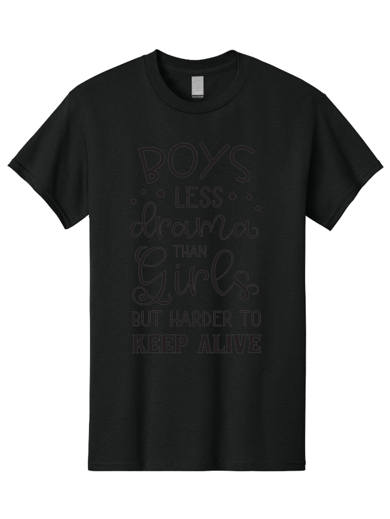 Boys-Less-Drama-Than-Girls-But-Harder-To-Keep-Alive Men'S Graphic Tee, 100% Cotton, Comfortable Casual Summer Wear, Machine Washable, Funny Quotes, Humorous Sayings, Boys Vs Girls, Witty Humor, Playful Teasing, Sassy Phrases, Aac541