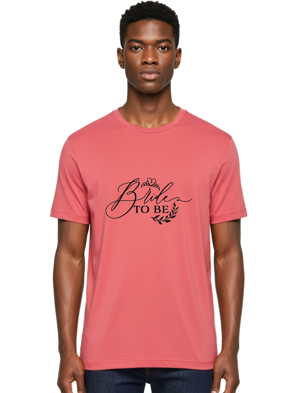 Bride-To-Be Men'S Graphic Tee, 100% Cotton, Comfortable Casual Summer Wear, Machine Washable, Bridal Party, Wedding Decorations, Bachelorette Party, Bridesmaid Gifts, Wedding Accessories, Tiara, Laurel Leaves, Bridal Shower Aac545