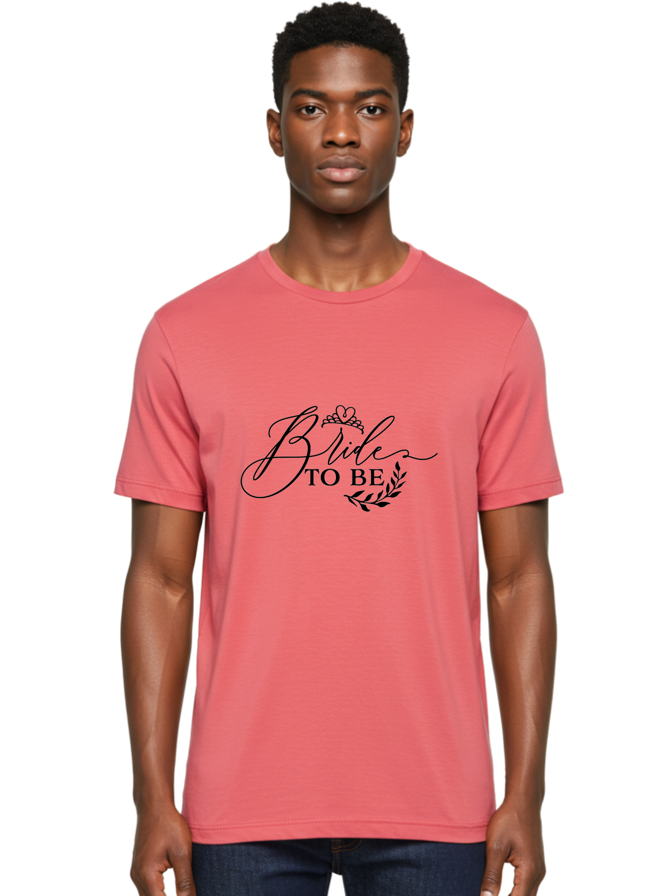 Bride-To-Be Men'S Graphic Tee, 100% Cotton, Comfortable Casual Summer Wear, Machine Washable, Bridal Party, Wedding Decorations, Bachelorette Party, Bridesmaid Gifts, Wedding Accessories, Tiara, Laurel Leaves, Bridal Shower Aac545
