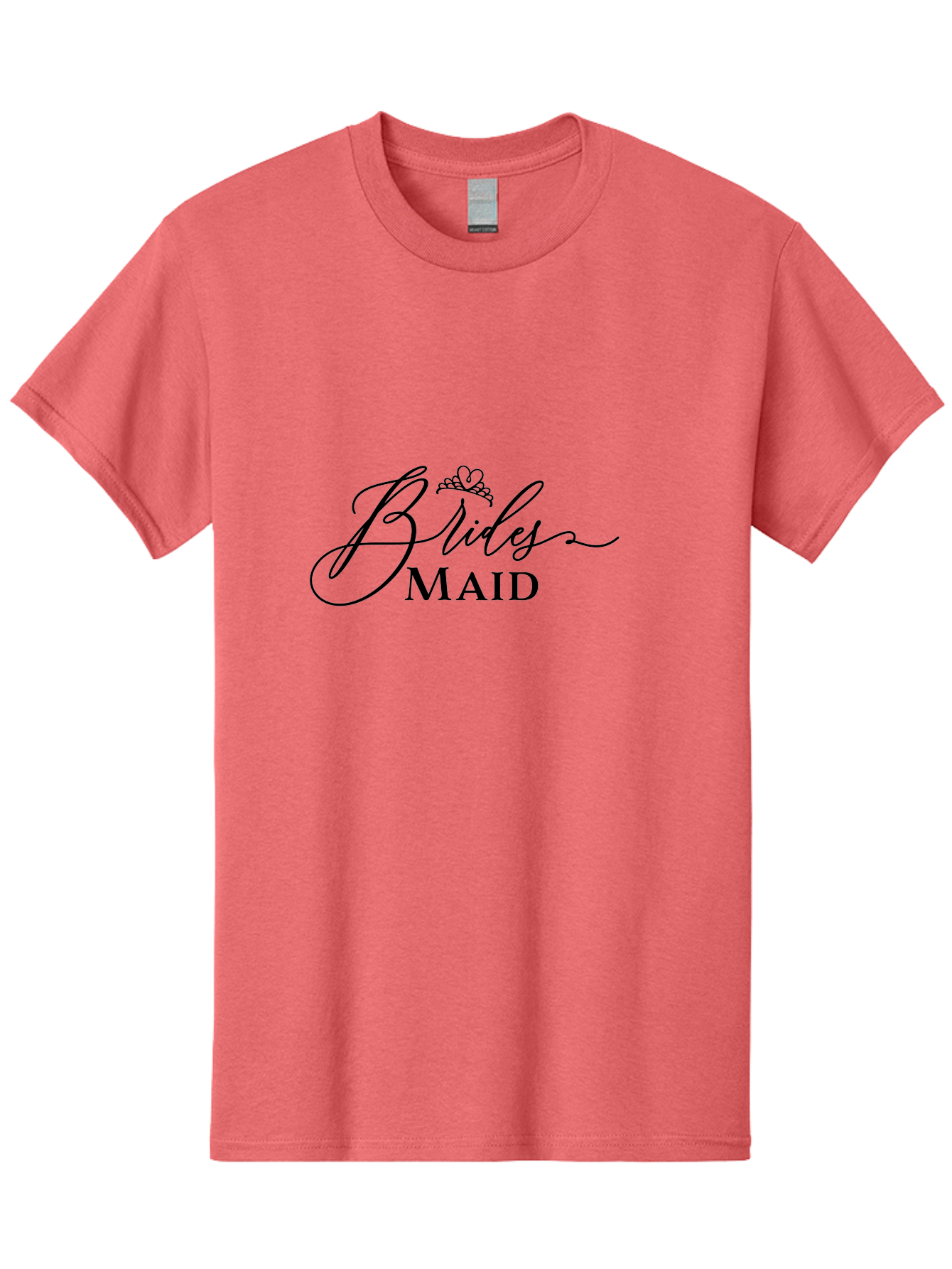 Brides-Maid Men'S Graphic Tee, 100% Cotton, Comfortable Casual Summer Wear, Machine Washable, Wedding Party, Bridesmaid, Bride'S Maid, Wedding Attire, Tiara, Black Lettering, Elegant Script, Stylish Typography, Bridal Party, Wedding Logo Aac546