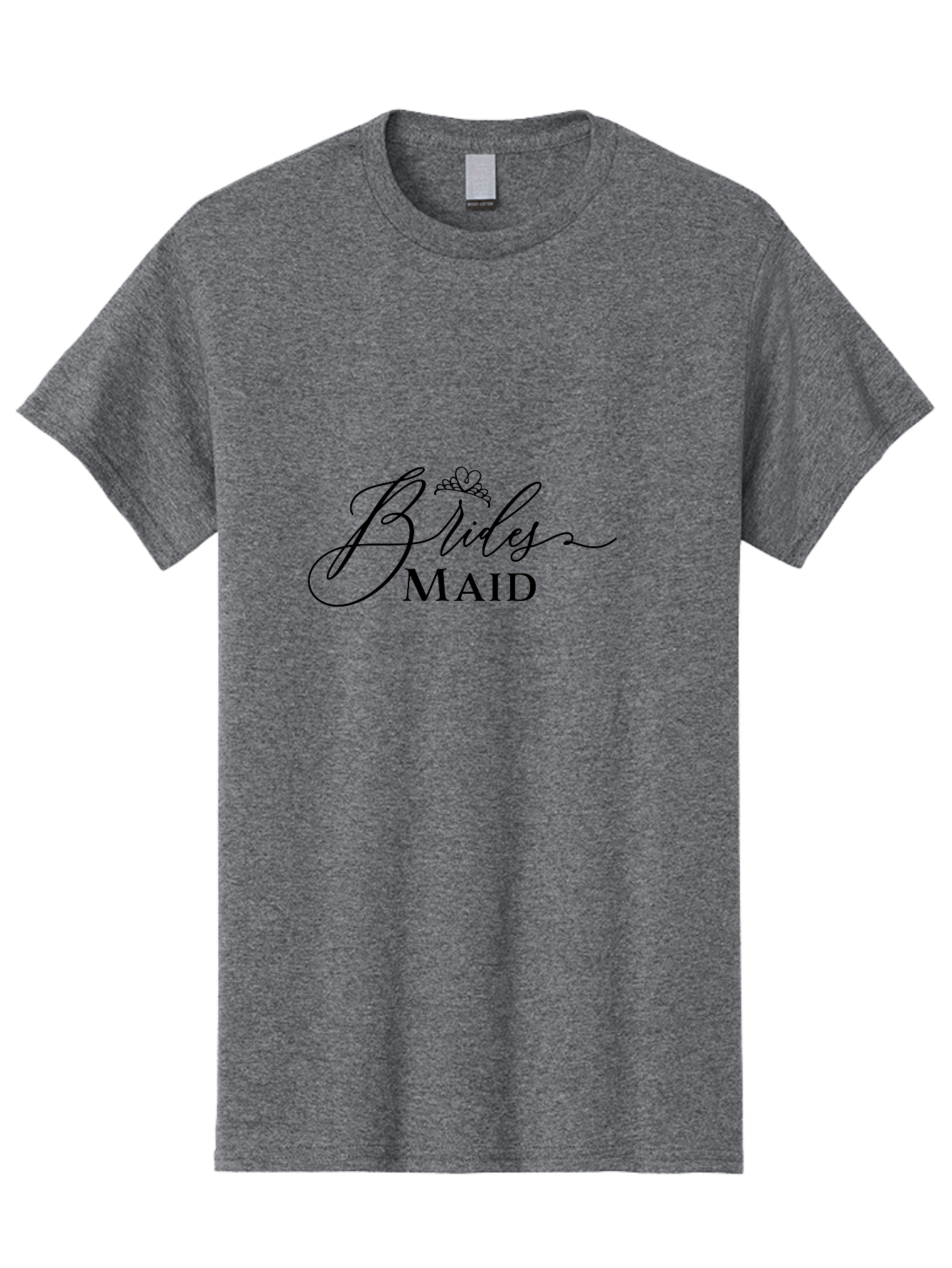Brides-Maid Men'S Graphic Tee, 100% Cotton, Comfortable Casual Summer Wear, Machine Washable, Wedding Party, Bridesmaid, Bride'S Maid, Wedding Attire, Tiara, Black Lettering, Elegant Script, Stylish Typography, Bridal Party, Wedding Logo Aac546