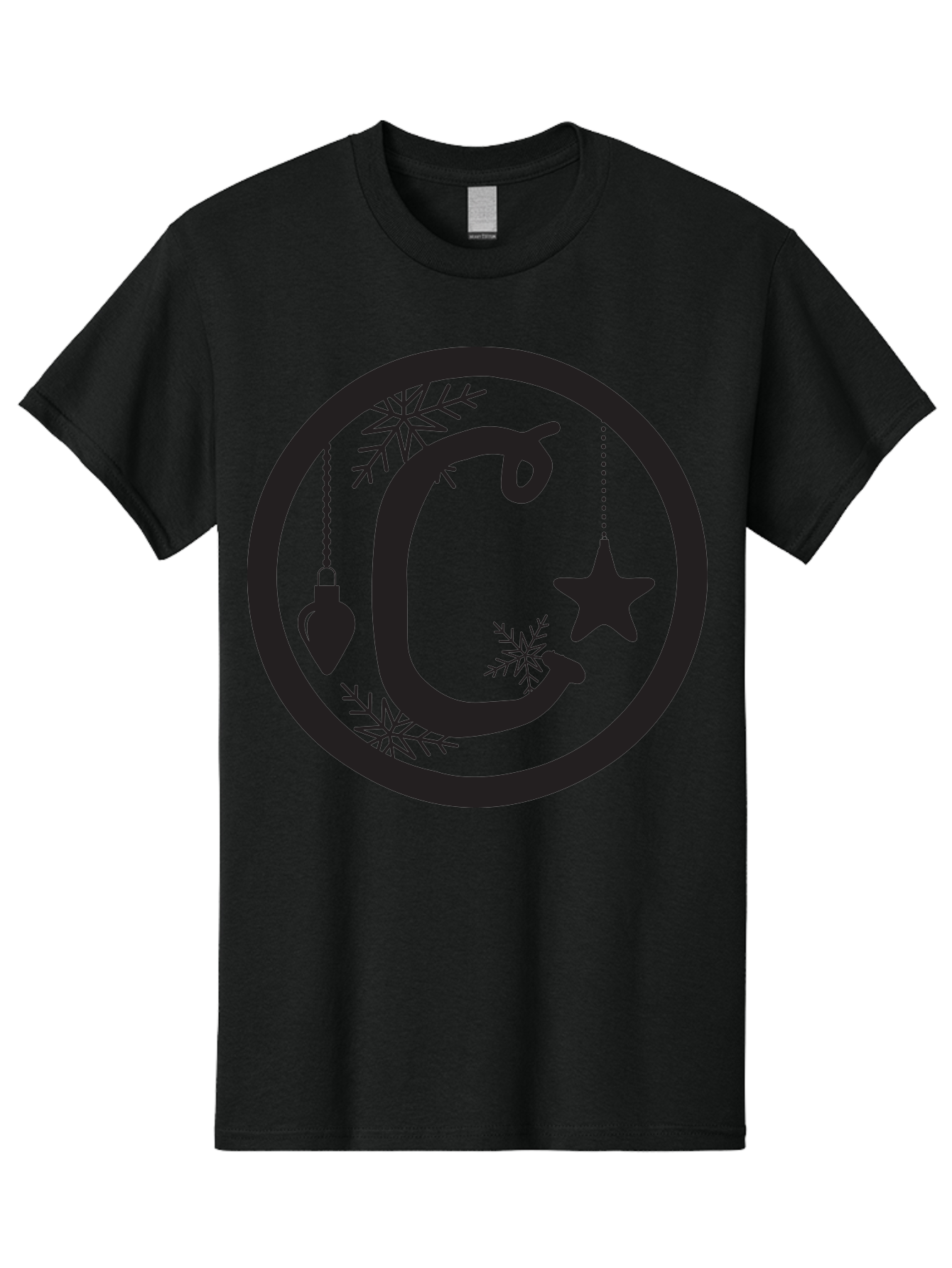C Men'S Graphic Tee, 100% Cotton, Comfortable Casual Summer Wear, Machine Washable, Christmas Ornaments, Hanging Decorations, Christmas Tree, Festive Season, Holiday Decor, Winter Wonderland, Snowflakes, Christmas Star, Bauble, Christmas Theme Aac557