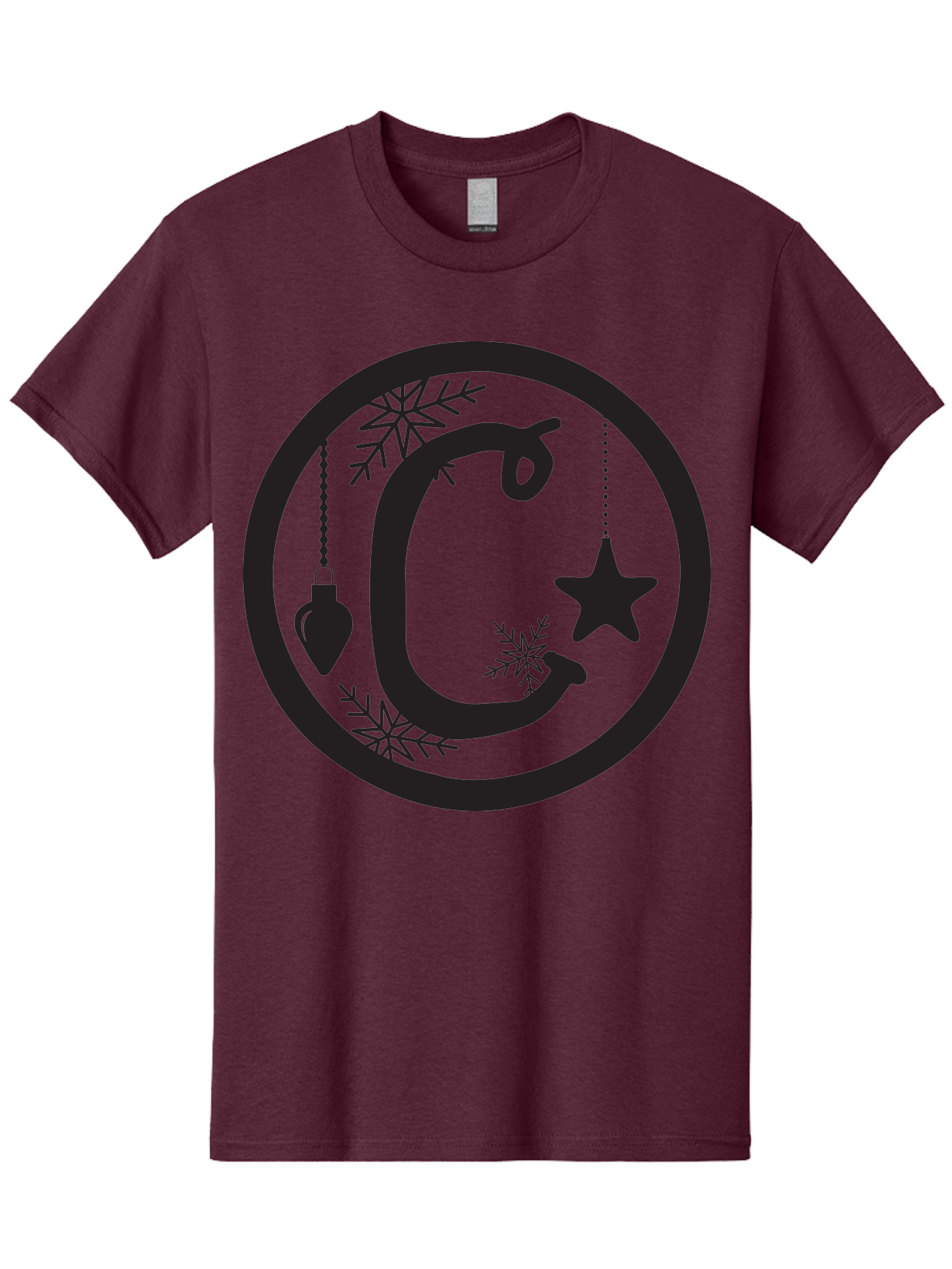 C Men'S Graphic Tee, 100% Cotton, Comfortable Casual Summer Wear, Machine Washable, Christmas Ornaments, Hanging Decorations, Christmas Tree, Festive Season, Holiday Decor, Winter Wonderland, Snowflakes, Christmas Star, Bauble, Christmas Theme Aac557