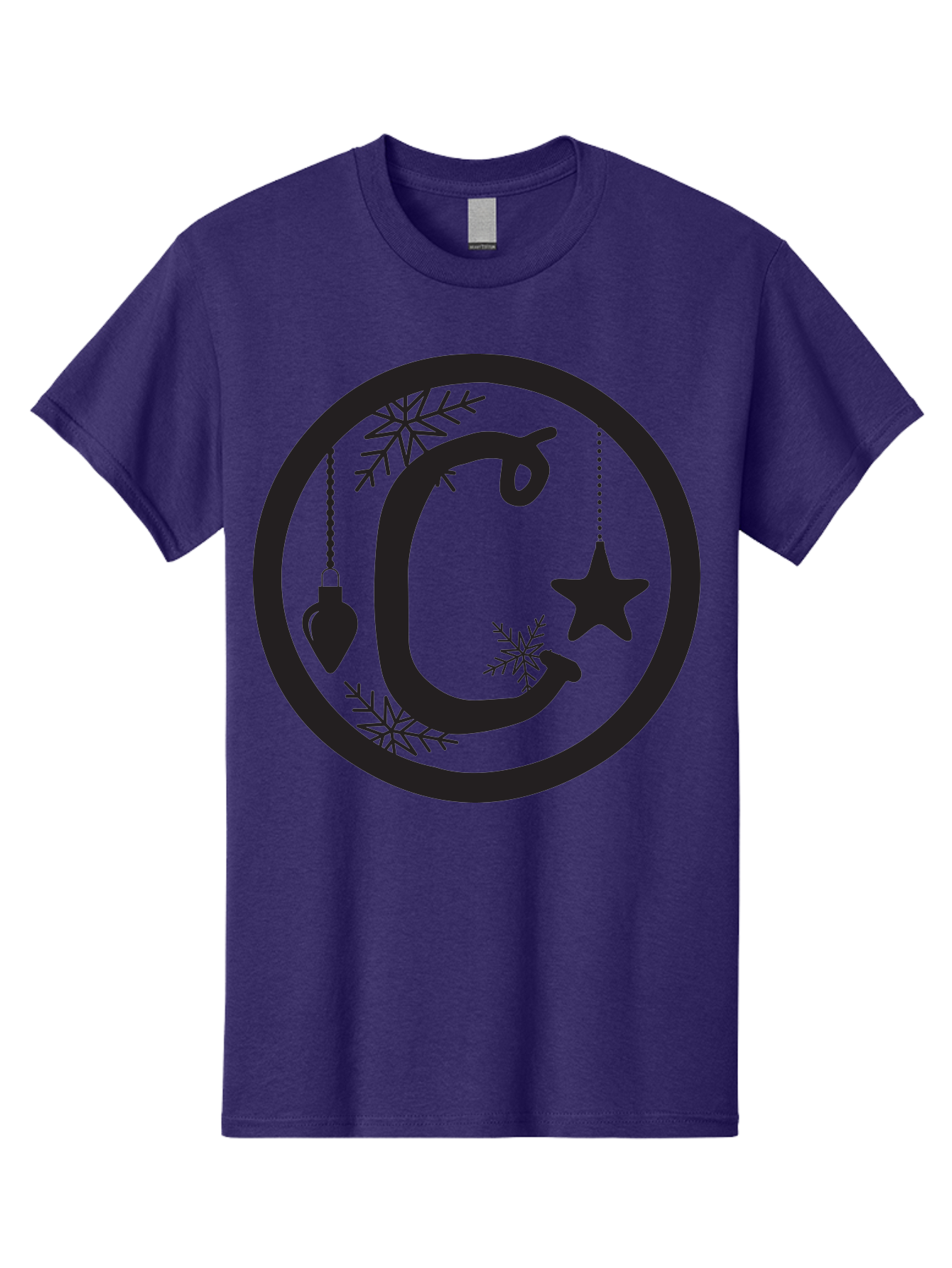 C Men'S Graphic Tee, 100% Cotton, Comfortable Casual Summer Wear, Machine Washable, Christmas Ornaments, Hanging Decorations, Christmas Tree, Festive Season, Holiday Decor, Winter Wonderland, Snowflakes, Christmas Star, Bauble, Christmas Theme Aac557