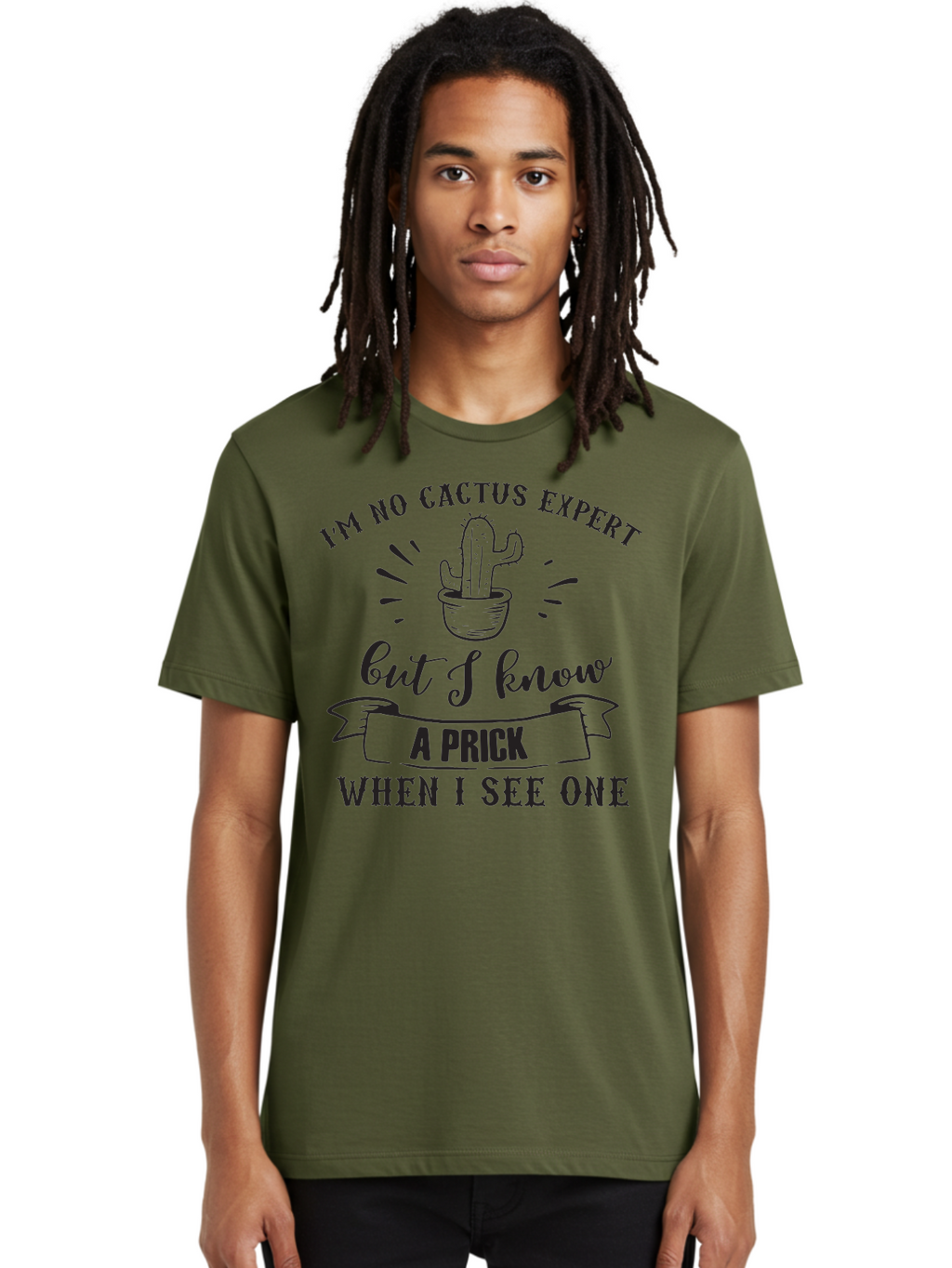 Cactus-Expert Men'S Graphic Tee, 100% Cotton, Comfortable Casual Summer Wear, Machine Washable, Funny Cactus Quote, Sarcastic Saying, Humorous Graphic, Cactus Illustration, Witty Phrase, Sassy Design, Playful Pun Aac558