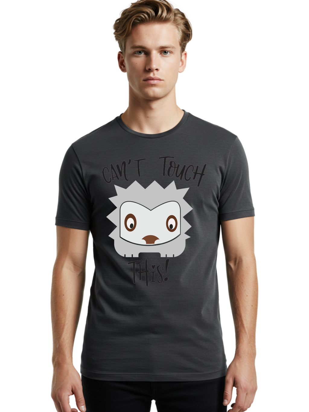 Can-T-Touch-This-Hedgehog Men'S Graphic Tee, 100% Cotton, Comfortable Casual Summer Wear, Machine Washable, Funny Hedgehog, Cartoon Character, Cute Animal, Humorous Illustration, Playful Design, Prickly Creature, Can'T Touch This Aac564