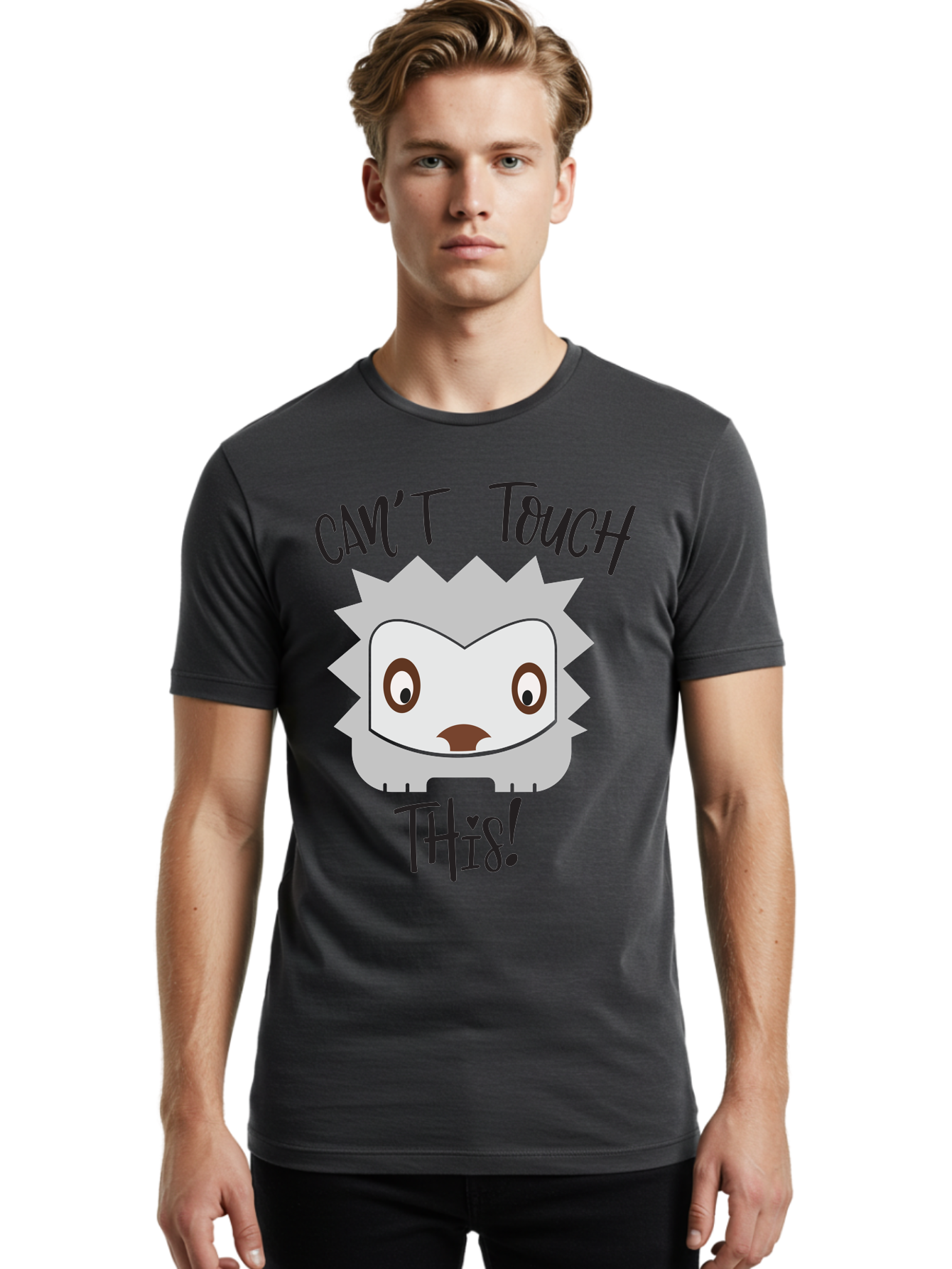 Can-T-Touch-This-Hedgehog Men'S Graphic Tee, 100% Cotton, Comfortable Casual Summer Wear, Machine Washable, Funny Hedgehog, Cartoon Character, Cute Animal, Humorous Illustration, Playful Design, Prickly Creature, Can'T Touch This Aac564