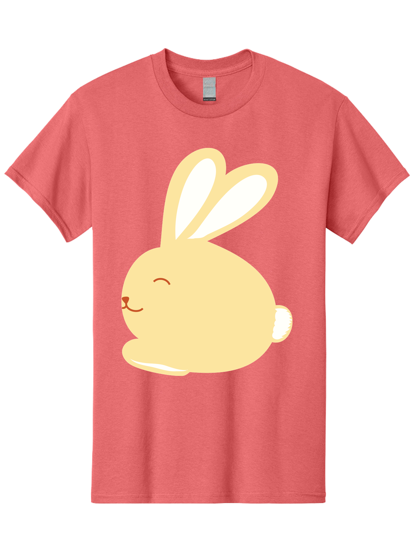 Cartoon-Bunny Men'S Graphic Tee, 100% Cotton, Comfortable Casual Summer Wear, Machine Washable, Cute Rabbit, Cartoon Character, Yellow Bunny, Fluffy Animal, Adorable Creature, Sweet Face, Kawaii Art Aac570