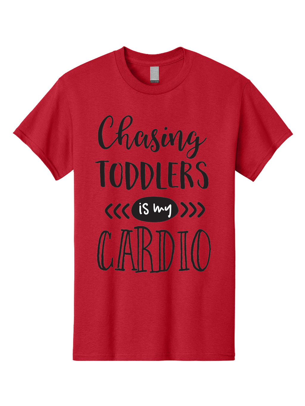 Chasing-Toddlers-Is-My-Cardio Men'S Graphic Tee, 100% Cotton, Comfortable Casual Summer Wear, Machine Washable, Funny Parenting Quote, Mom Life, Humor, Cardio Workout, Chasing Toddlers, Parenting Humor, Mom Jokes, Fitness, Active Parenting, Aac573