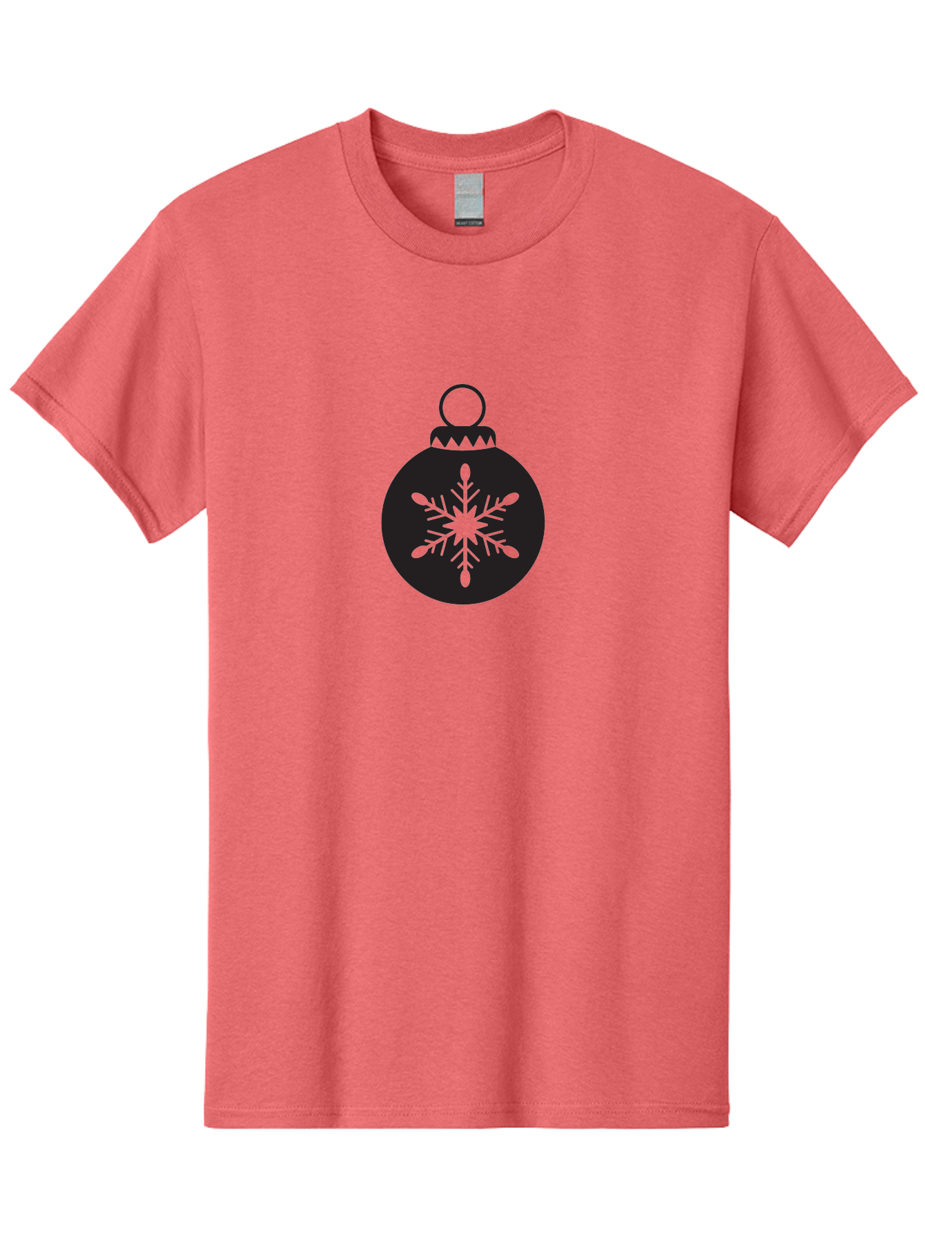 Christmas-Bauble Men'S Graphic Tee, 100% Cotton, Comfortable Casual Summer Wear, Machine Washable, Christmas Decoration, Festive Symbol, Snowflake Design, Holiday Ornament, Black And Green, Winter Wonderland Theme, Seasonal Graphic, Aac576