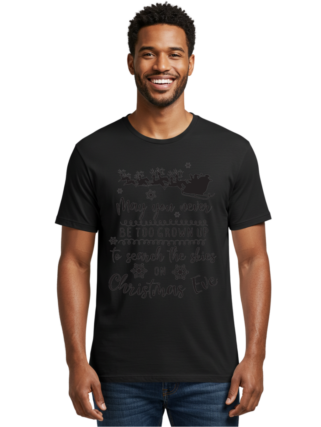 Christmas-Eve Men'S Graphic Tee, 100% Cotton, Comfortable Casual Summer Wear, Machine Washable, Christmas Eve Wish, Santa Claus, Sleigh Ride, Reindeer, Festive Quote, Holiday Magic, Winter Wonderland, Christmas Magic, Santa'S Sleigh Aac581