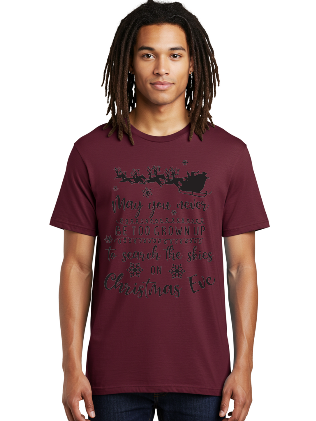 Christmas-Eve Men'S Graphic Tee, 100% Cotton, Comfortable Casual Summer Wear, Machine Washable, Christmas Eve Wish, Santa Claus, Sleigh Ride, Reindeer, Festive Quote, Holiday Magic, Winter Wonderland, Christmas Magic, Santa'S Sleigh Aac581