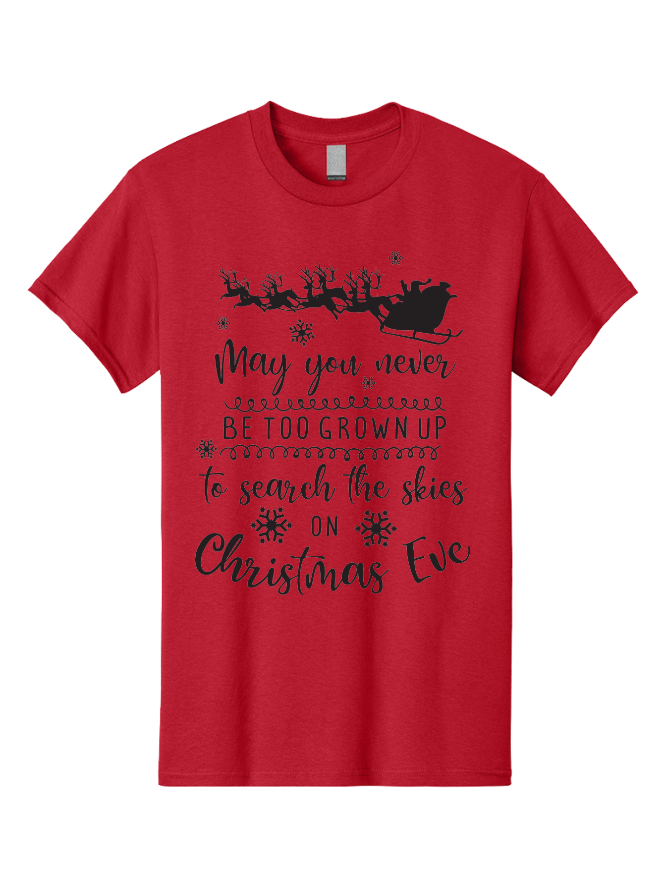 Christmas-Eve Men'S Graphic Tee, 100% Cotton, Comfortable Casual Summer Wear, Machine Washable, Christmas Eve Wish, Santa Claus, Sleigh Ride, Reindeer, Festive Quote, Holiday Magic, Winter Wonderland, Christmas Magic, Santa'S Sleigh Aac581