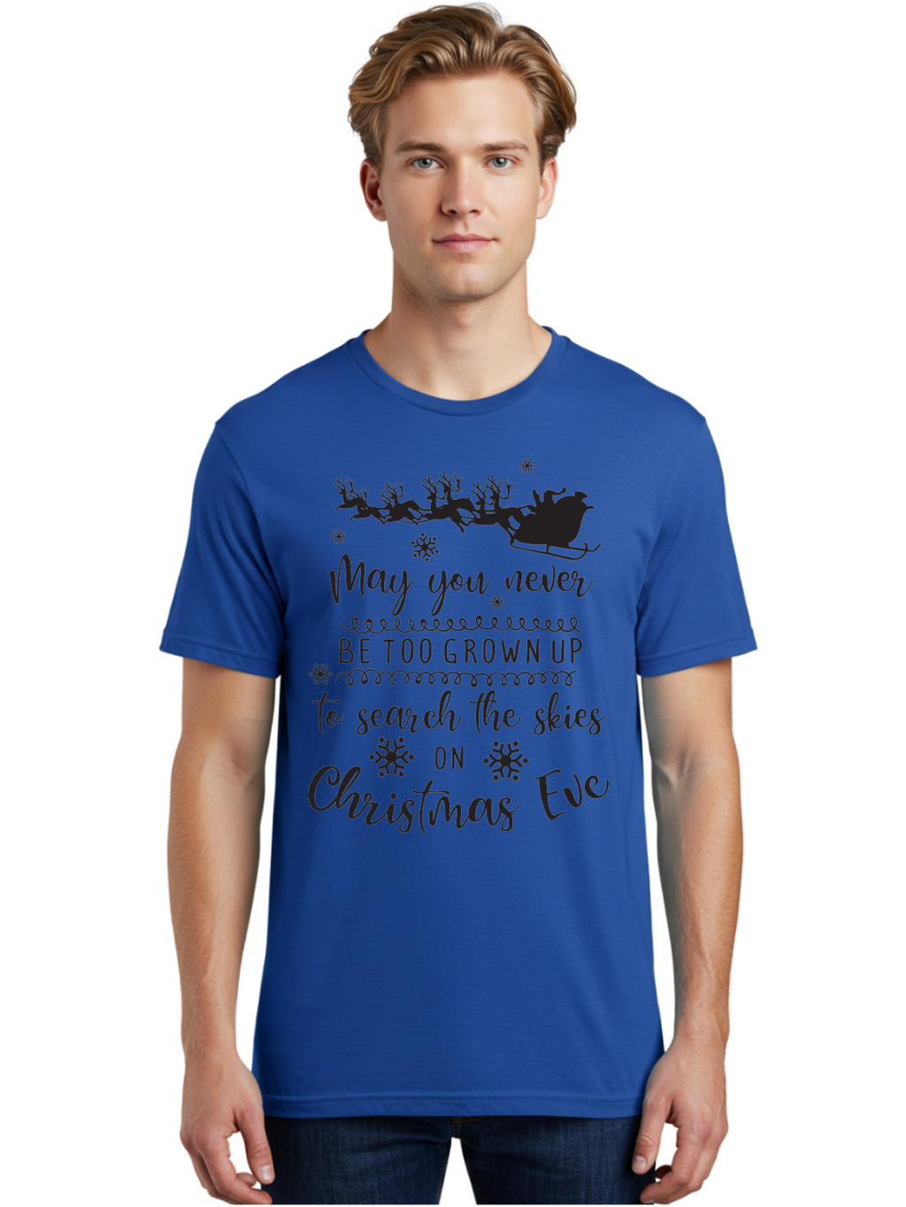 Christmas-Eve Men'S Graphic Tee, 100% Cotton, Comfortable Casual Summer Wear, Machine Washable, Christmas Eve Wish, Santa Claus, Sleigh Ride, Reindeer, Festive Quote, Holiday Magic, Winter Wonderland, Christmas Magic, Santa'S Sleigh Aac581