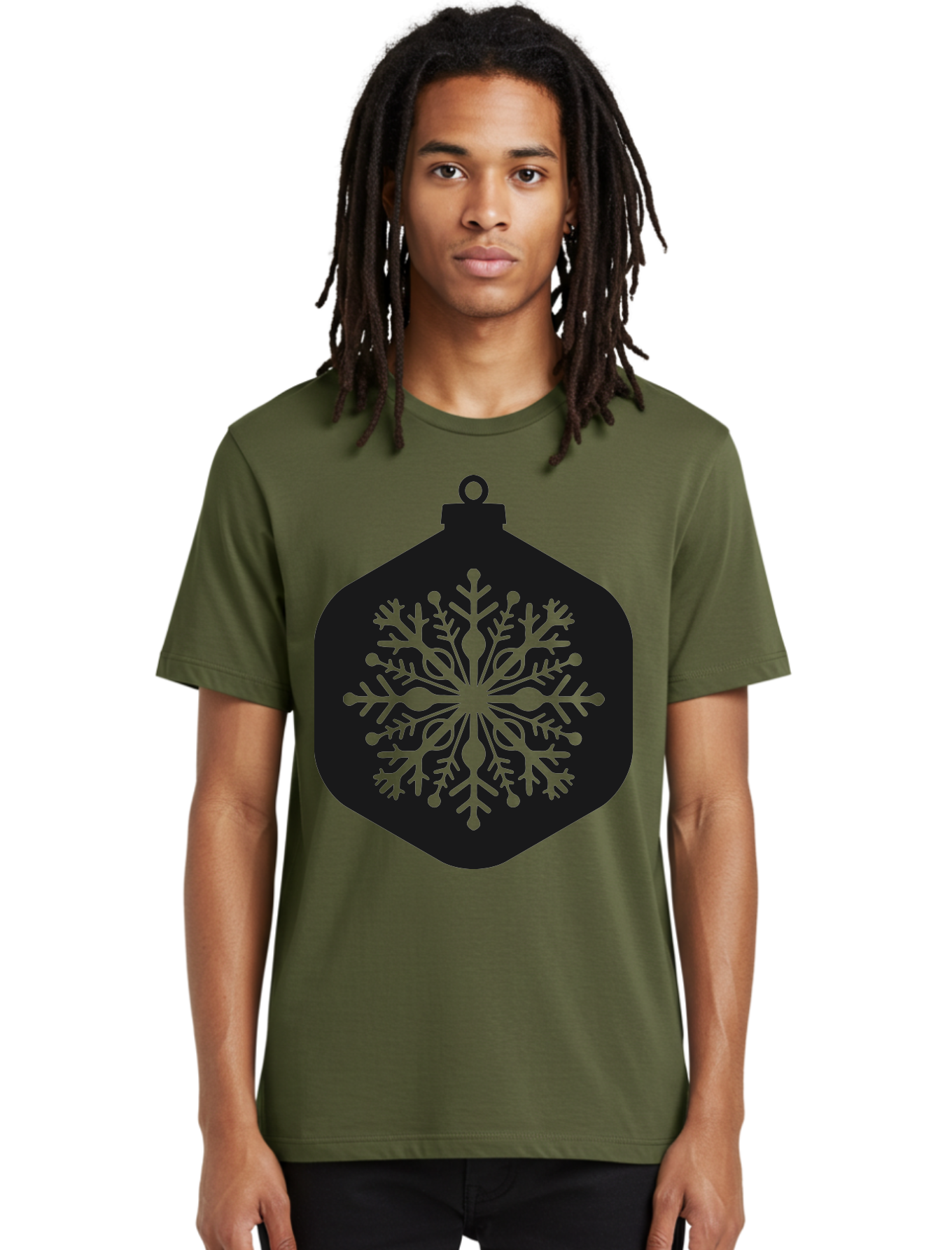 Christmas-Ornament-Snowflake Men'S Graphic Tee, 100% Cotton, Comfortable Casual Summer Wear, Machine Washable, Christmas Ornament, Snowflake Design, Festive Decor, Holiday Symbol, Winter Wonderland, Seasonal Charm, Elegant Pattern, Aac583