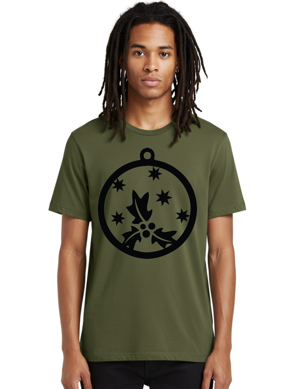 Christmas-Ornament Men'S Graphic Tee, 100% Cotton, Comfortable Casual Summer Wear, Machine Washable, Christmas Bauble, Holly Decoration, Festive Stars, Holiday Ornament, Seasonal Design, Winter Decor, Christmas Symbol Aac584