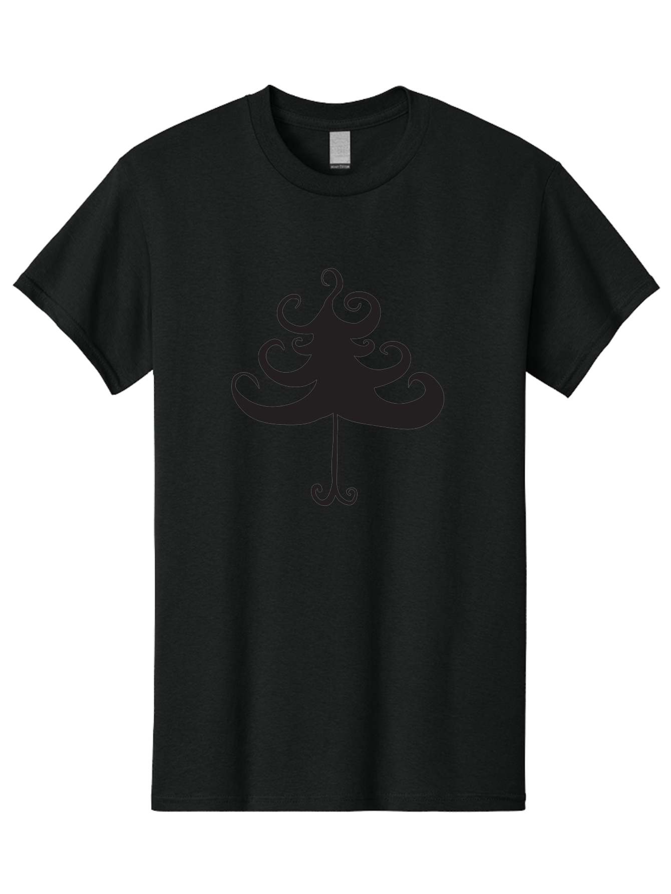 Christmas-Tree-Silhouette Men'S Graphic Tee, 100% Cotton, Comfortable Casual Summer Wear, Machine Washable, Christmas Tree Silhouette, Decorative Christmas Tree, Festive Holiday Symbol, Swirly Christmas Tree Design, Aac593