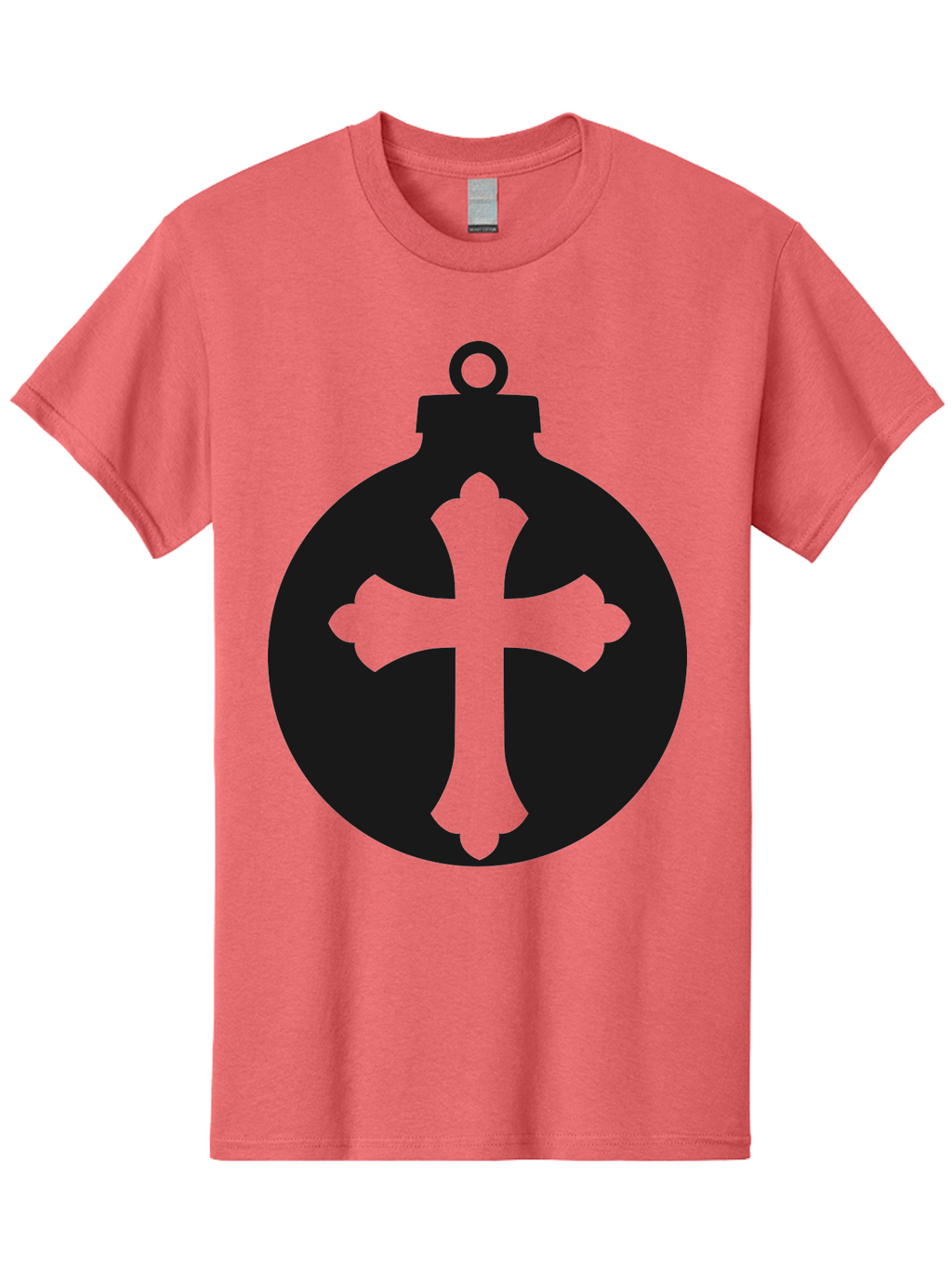 Cross-Ornament Men'S Graphic Tee, 100% Cotton, Comfortable Casual Summer Wear, Machine Washable, Christian Ornament, Cross Decoration, Holiday Symbol, Christmas Decoration, Faith Representation, Religious Icon, Symbolic Ornament Aac616