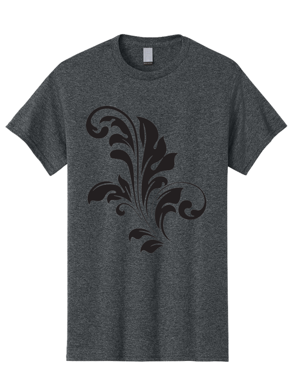 Decorative-Leaf-Pattern Men'S Graphic Tee, 100% Cotton, Comfortable Casual Summer Wear, Machine Washable, Floral Pattern, Leaf Design, Luxury Decor, Elegant Motifs, Intricate Details, Ornate Style, Classic Design Elements, Decorative Art Aac636