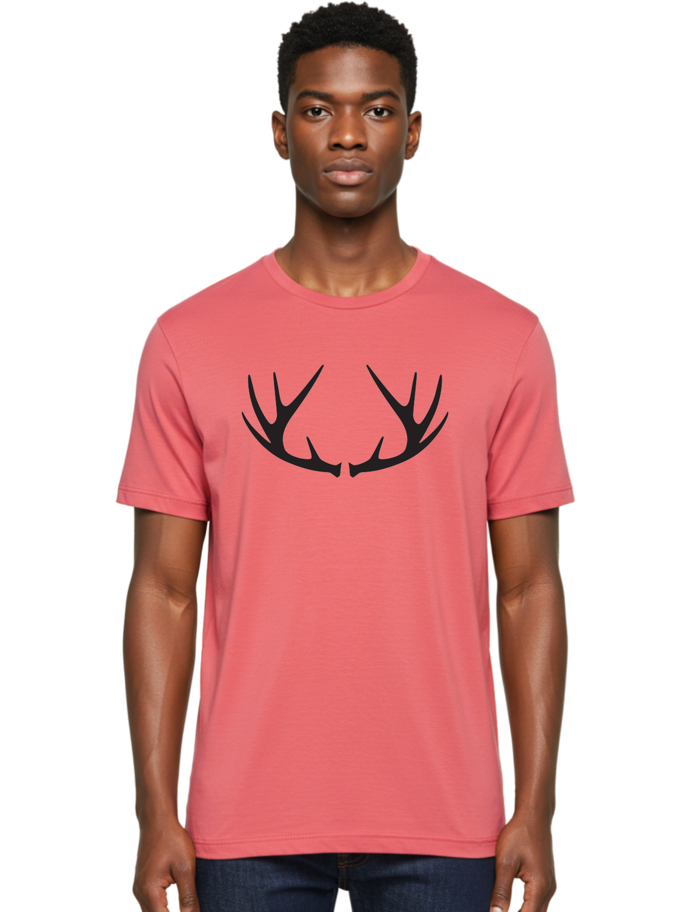 Deer-Antlers-1 Men'S Graphic Tee, 100% Cotton, Comfortable Casual Summer Wear, Machine Washable, Deer Antlers, Hunting, Wildlife, Outdoor Gear, Hunting Trophies, Animal Silhouettes, Forest Life Aac638