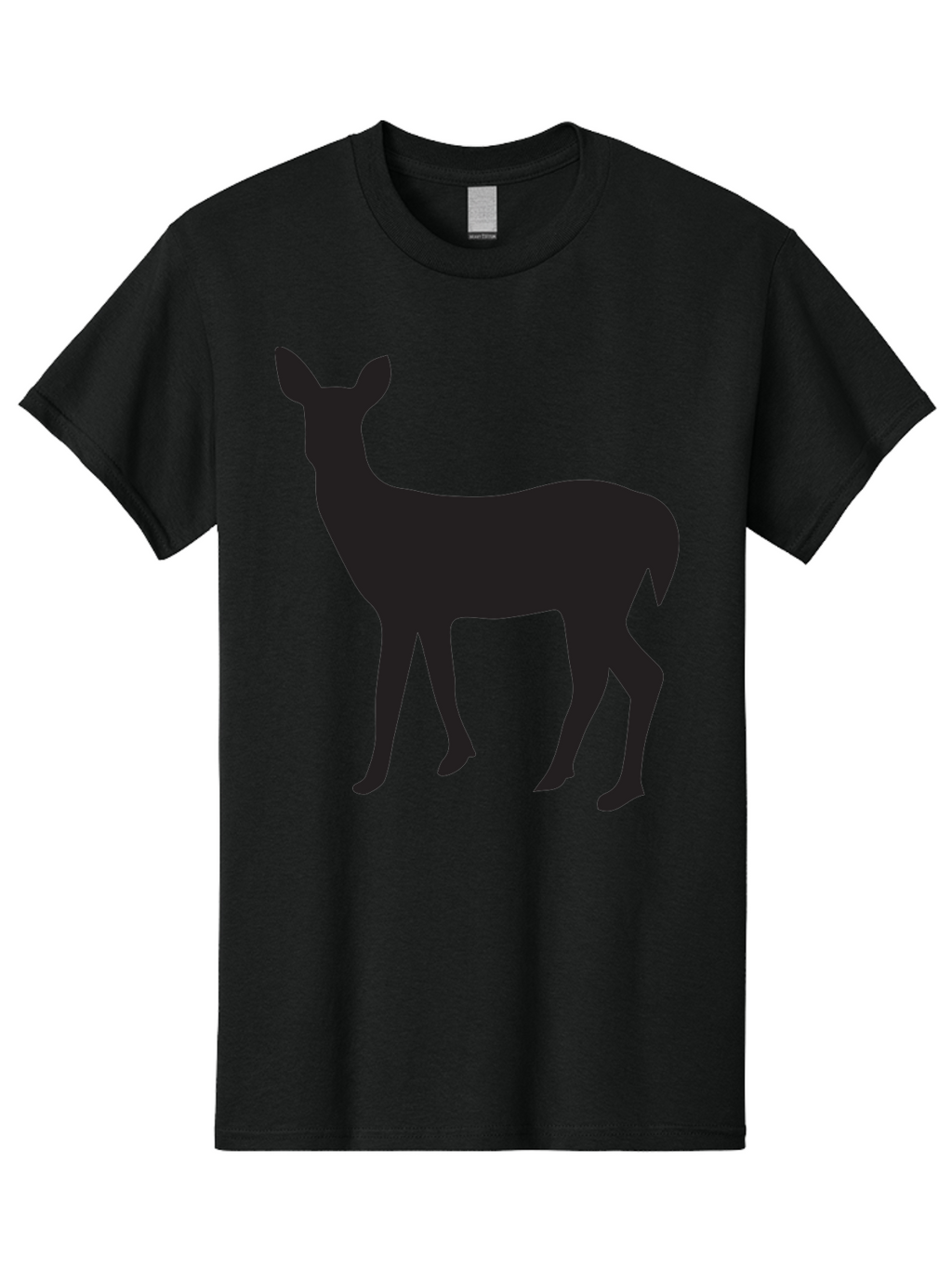 Deer-Silhouette-1 Men'S Graphic Tee, 100% Cotton, Comfortable Casual Summer Wear, Machine Washable, Deer Silhouette, Wildlife Graphic, Animal Shape, Simple Design, Minimalist Art, Forest Creature, Nature Icon Aac642